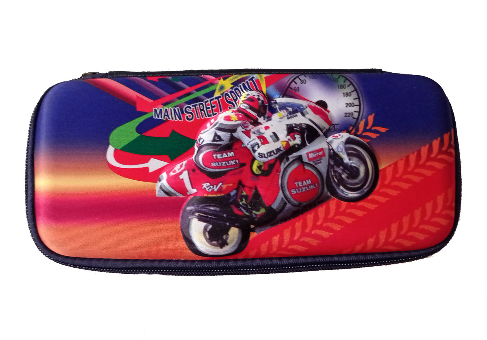 Kuber Industries Embossed Bike Design Strong Pencil Box for School Supplies, Multi Purpose Pencil Box With Secure Zipper Closure (Multi)-HS_38_KUBMART21115