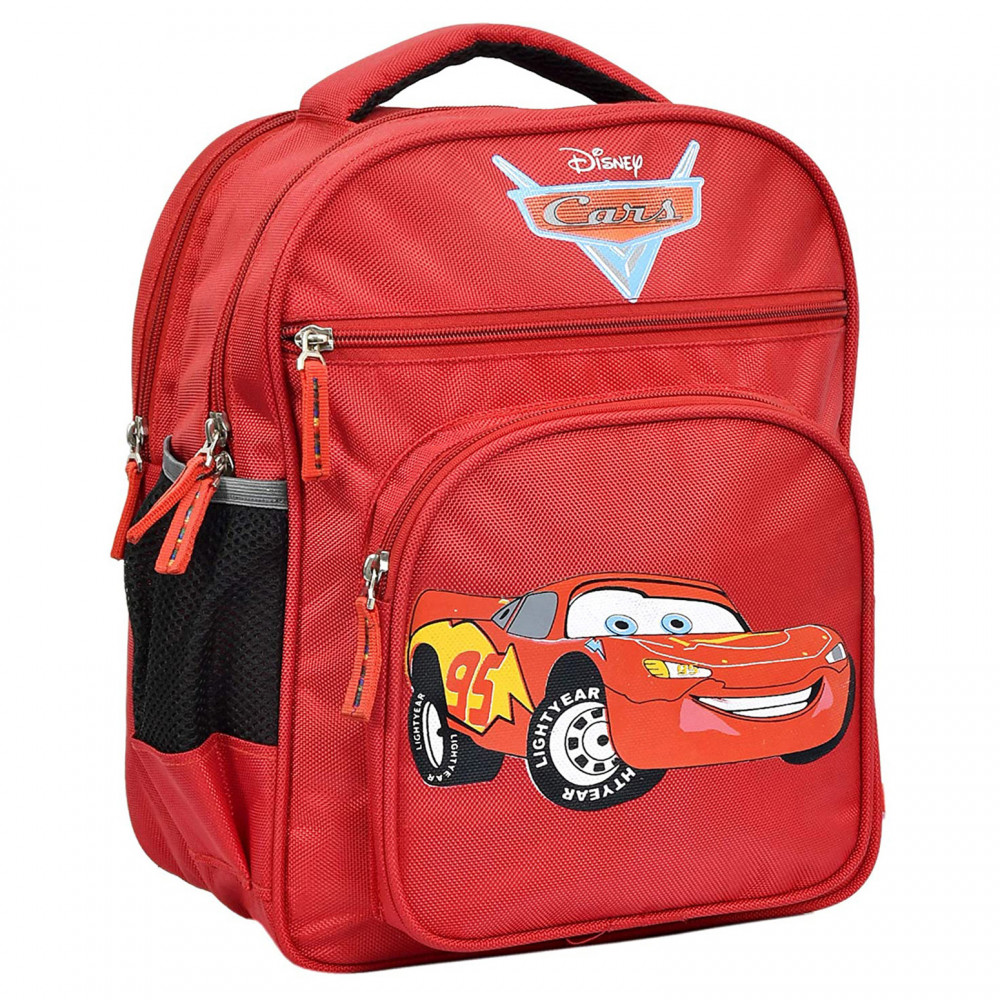 Kuber Industries Fictional Car School Bag | Kids School Bags | Student Bookbag | Spacious School Bag | School Bag for Girls &amp; Boys | School Backpack for Kids | 4 Compartments School Bag | Red