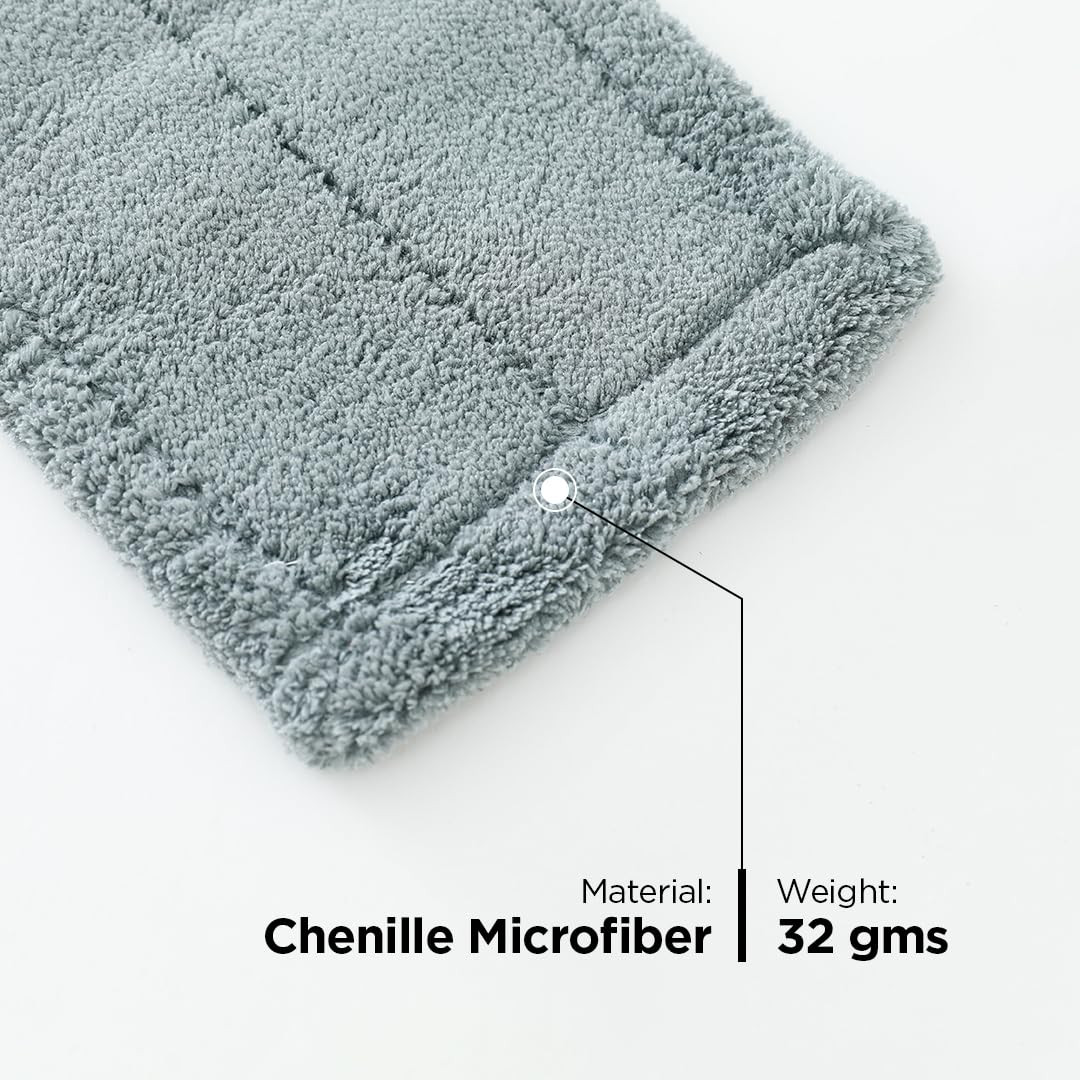 Kuber Industries Flat Mop Refill Pad | Microfiber Wet and Dry Mop Refiller Pad | Flat Mop Heads | Super-Absorbent | Compatible for All Types of Floors | SHPTNTSHR1 | Pack of 2 | Gray