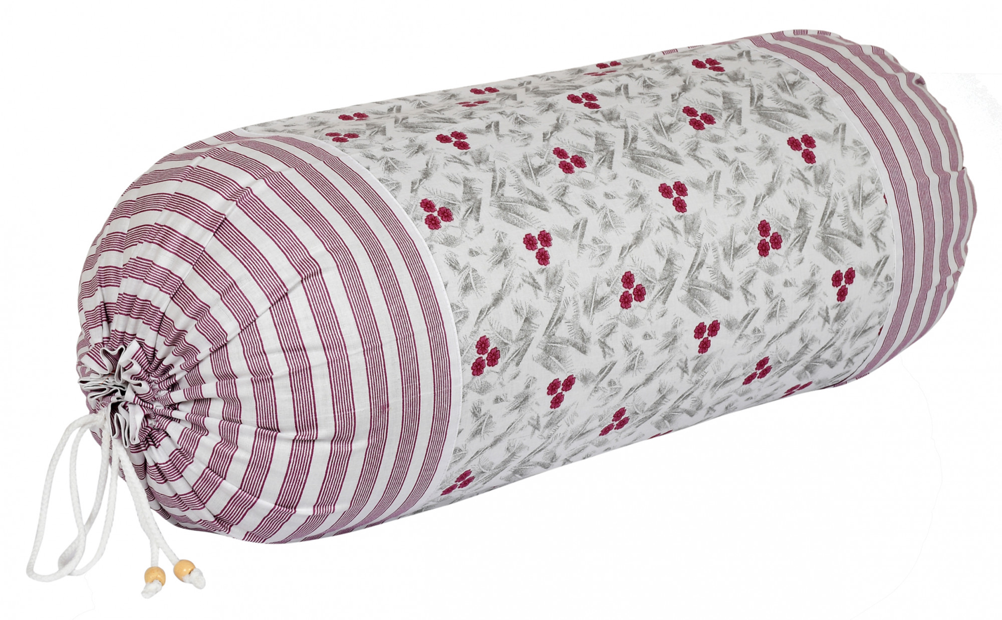 Kuber Industries Floral Design Premium Cotton Bolster Covers, 16 x 30 inch,(Pink)
