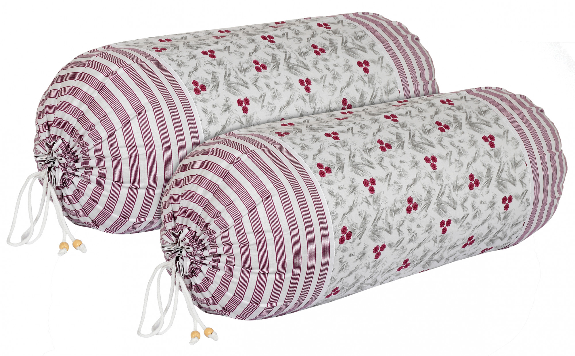 Kuber Industries Floral Design Premium Cotton Bolster Covers, 16 x 30 inch,(Pink)