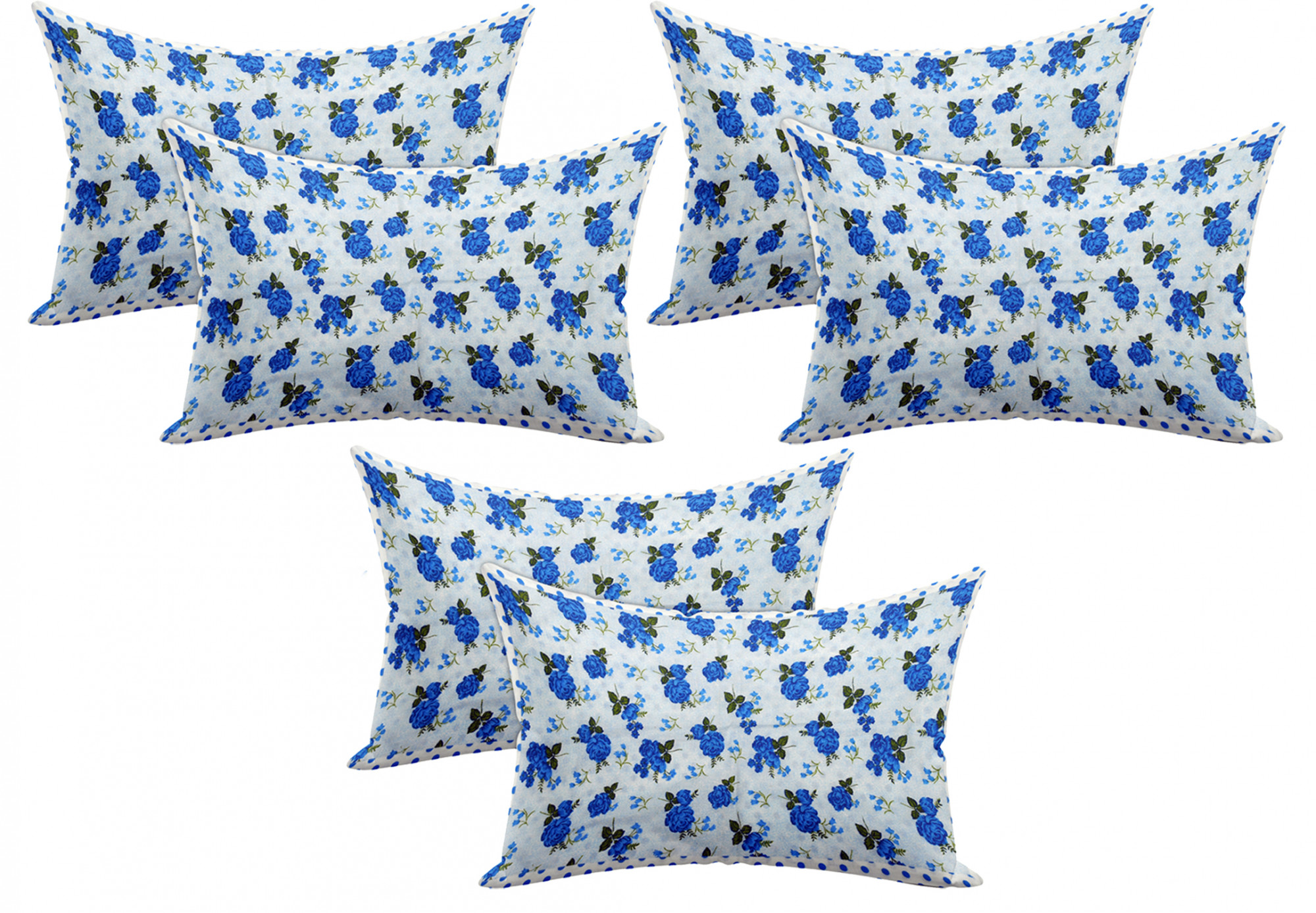 Kuber Industries Flower Design Premium Cotton Pillow Covers, 18 x 28 inch,(Blue)