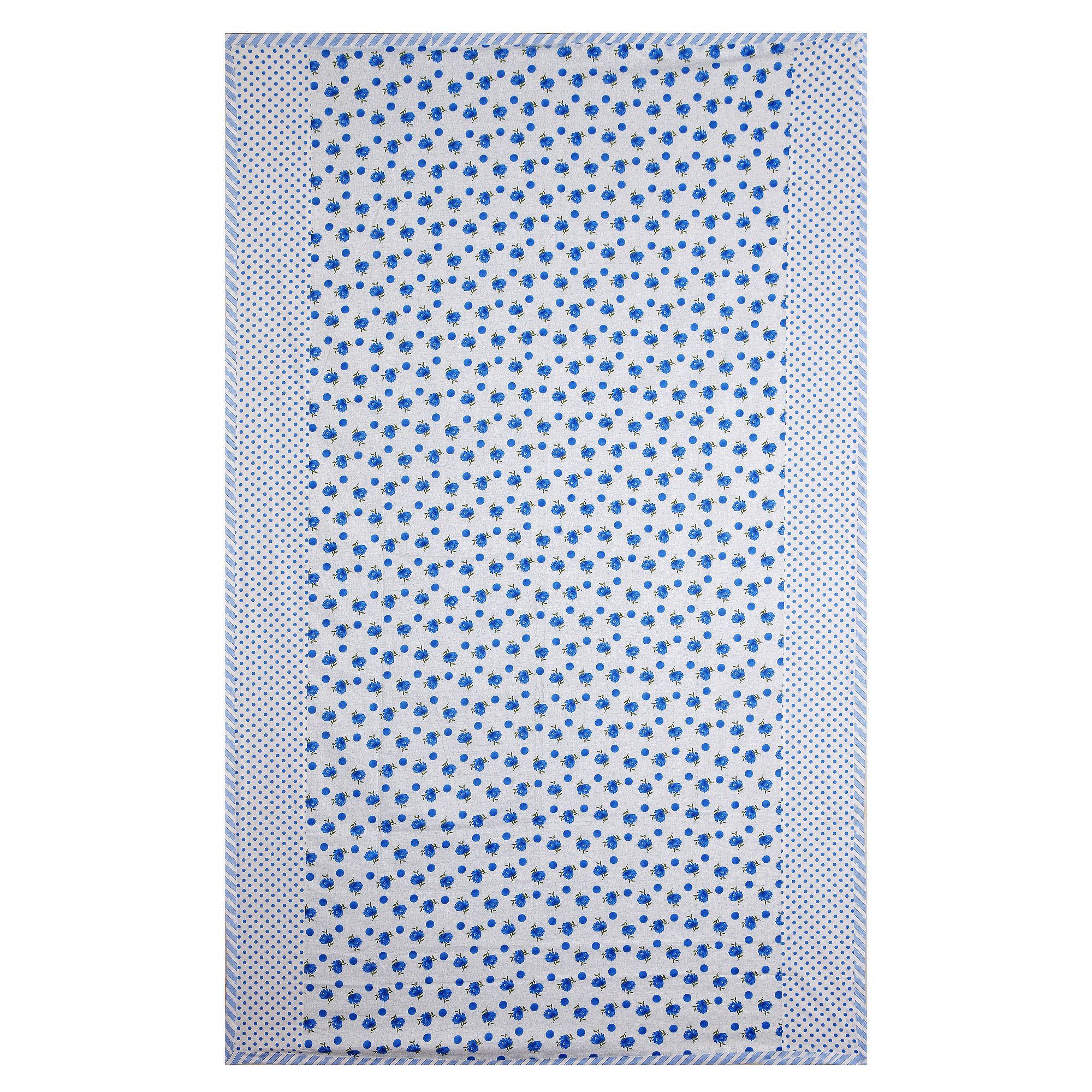Kuber Industries Flower Design Pure Cotton Soft Light Weight  All Season Single Bed Top  Sheet, Summer Quilt, Cotton Blanket,Dohar, Chadar (Blue)-HS_38_KUBMART21117