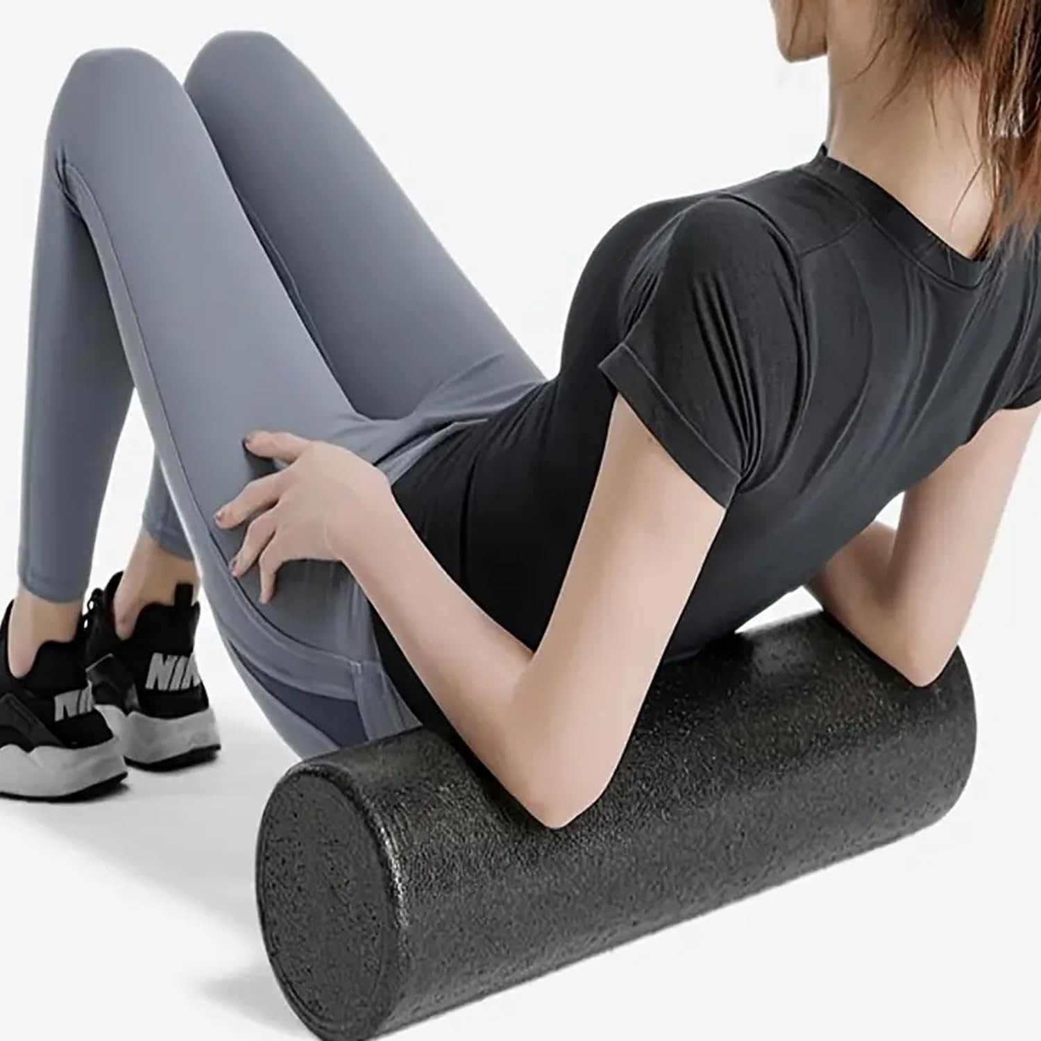 Kuber Industries Foam Roller For Exercise, Back Pain, Knee Pain (Black)