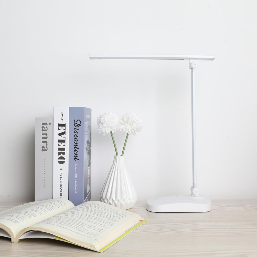Kuber Industries Folding Mobile Phone Stand Lamp|White Light USB Plug-in|Led Table Lamp (White)