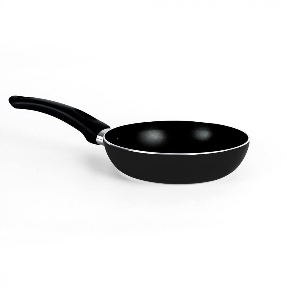 Kuber Industries Frypan | Non Stick Frying Pan| Induction Riveted Handle | Frying Pan for Kitchen | Stove &amp; Induction Cookware | Heat Surround Cooking Frypan | 22 cm | Black