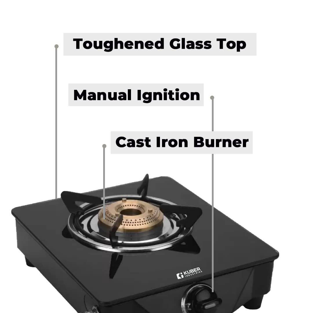 Kuber Industries Gas Stove 1 Burner|Wobble Free Pan Support Stand|Break Resistant|Compact & User-Friendly Design