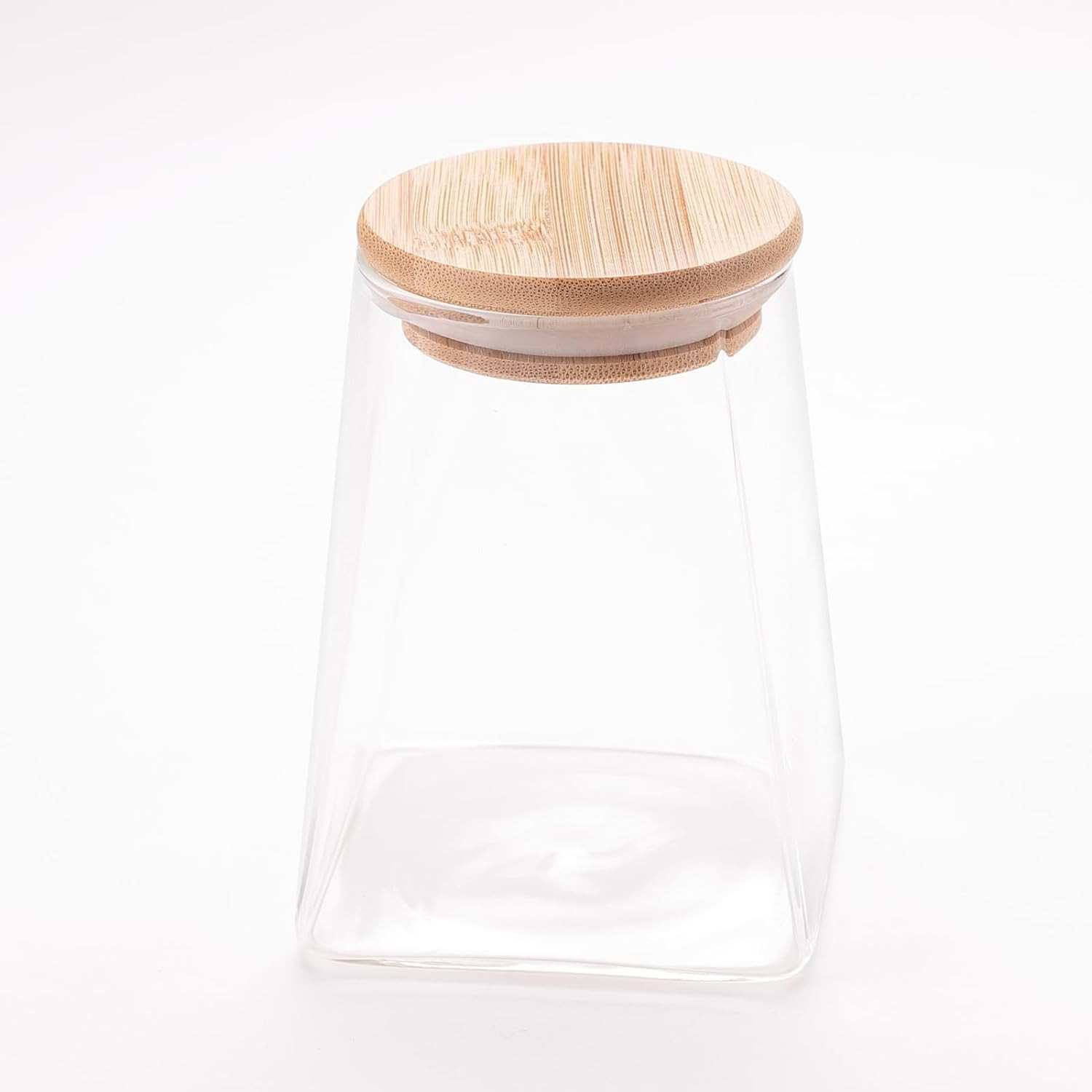 Kuber Industries Glass Jar | Multi-Utility Kitchen Organizer | Airtight Bamboo Lid | Food Storage Container | Cookies Storage Jar | 950 ML | LP018 | Transparent