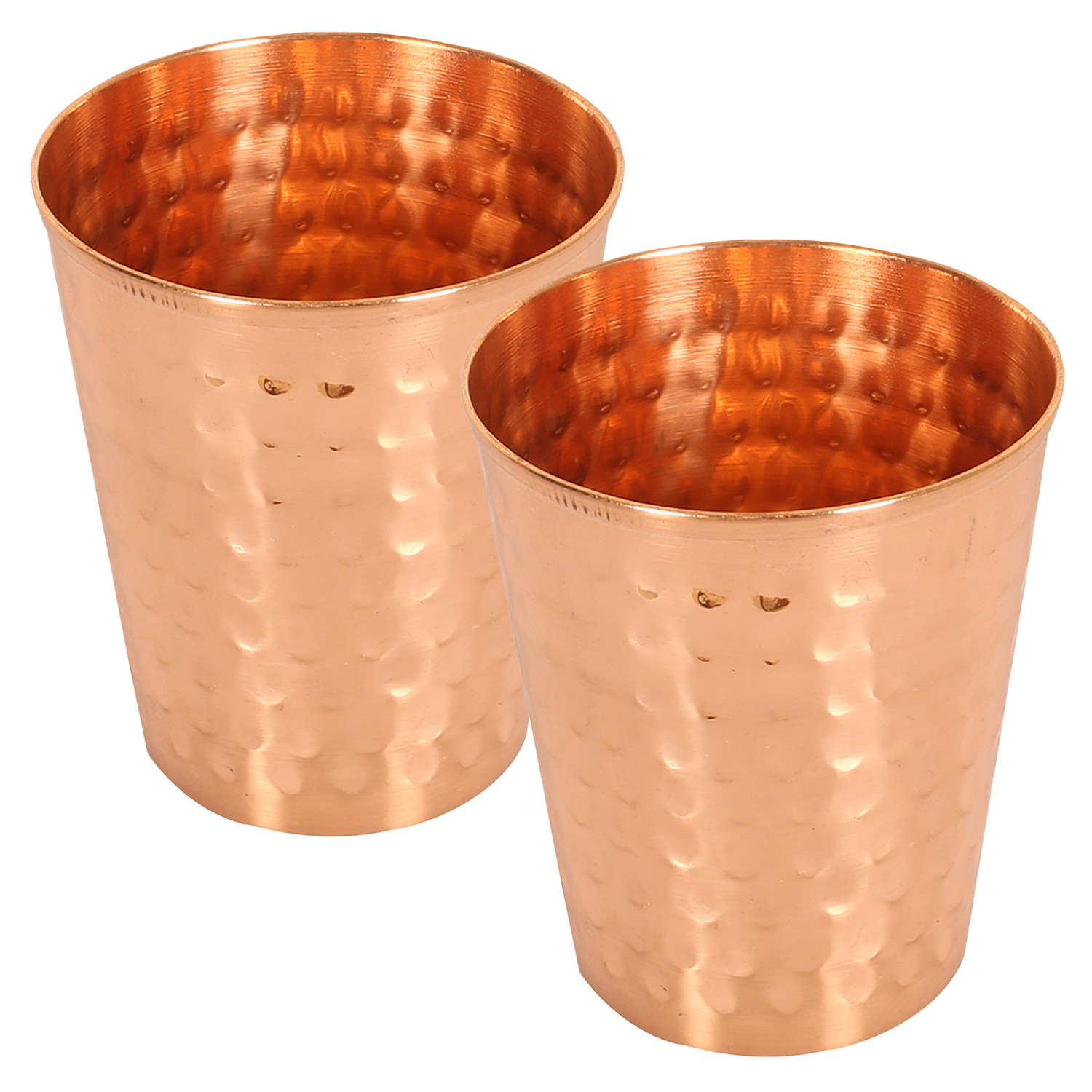 Kuber Industries Glasses | Copper Drinking Water Glass | Serving Water Glasses | Hammered Copper Glass Tumbler for Kitchen & Health Benefits| Copper