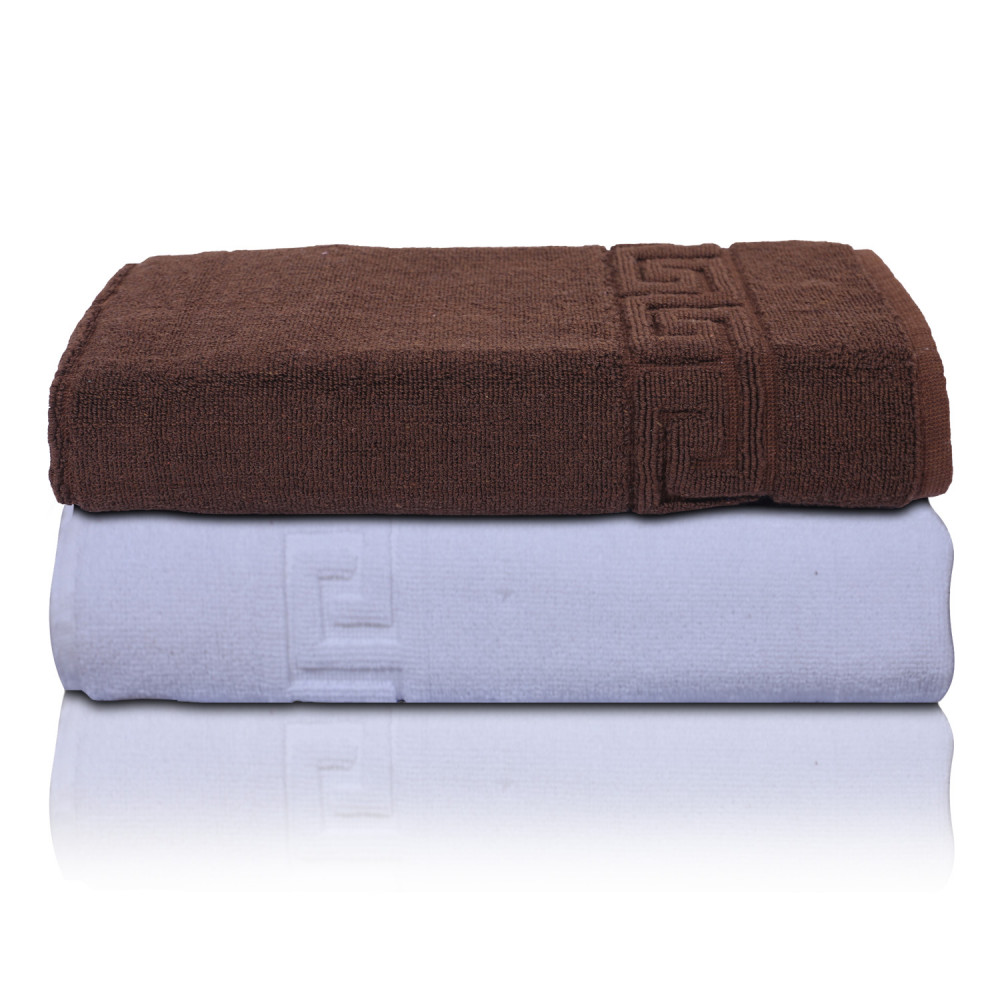 Kuber Industries Greek Design Super Absorbent Cotton 400 GSM Hand Towel|Face Towel|Bath Nets for Men,Women,Kids,30x20 Inches,(Brown &amp; White)