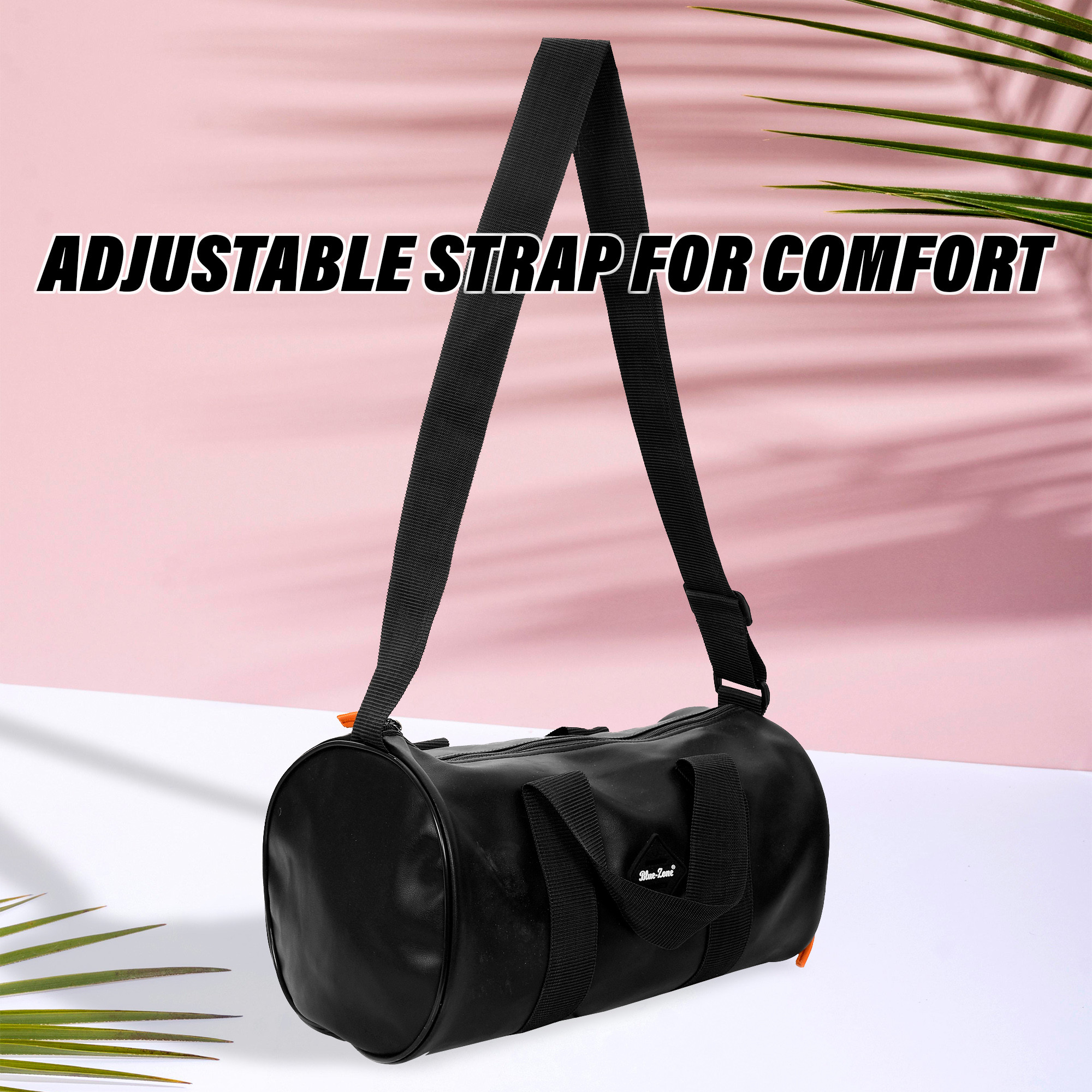 Kuber Industries Gym Bag | Leather Gym Bag for Man | Sports Gym Bag | Fitness Bag | Gym Bag with Adjustable Strap | Shoe Compartment Gym Bags | Black