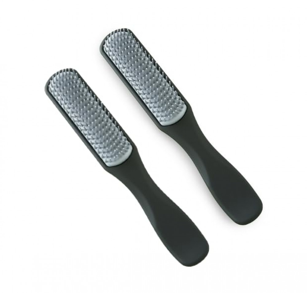 Kuber Industries Hair Brush | Flexible Bristles Brush | Hair Brush with Paddle | Straightens &amp; Detangles Hair Brush | Suitable For All Hair Types | 2 Piece | C19-BLK-S | Small | Black