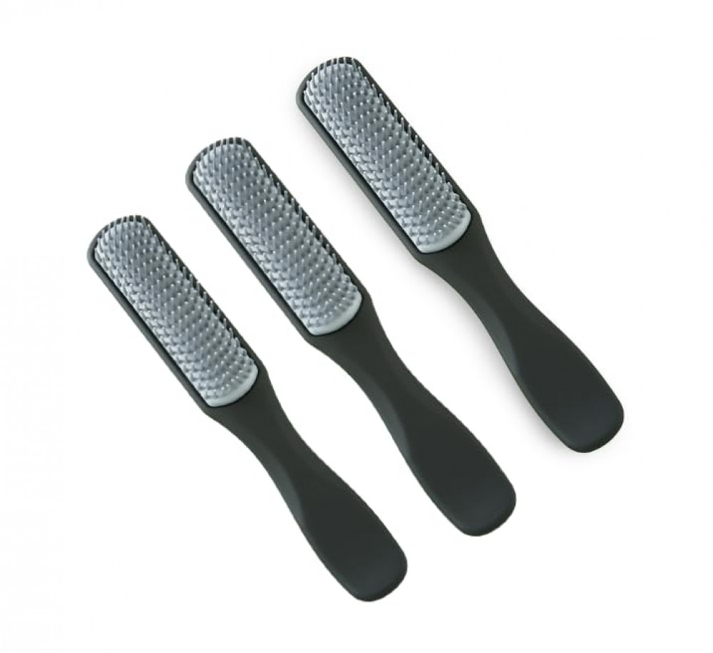 Kuber Industries Hair Brush | Flexible Bristles Brush | Hair Brush with Paddle | Straightens &amp; Detangles Hair Brush | Suitable For All Hair Types | C19-BLK-S | Small | 3 Piece | Black