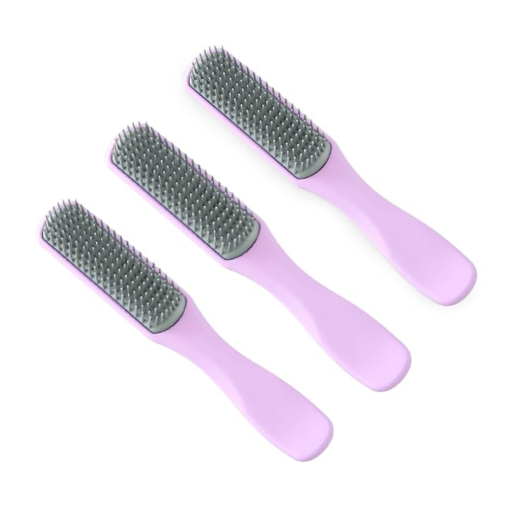 Kuber Industries Hair Brush | Flexible Bristles Brush | Hair Brush with Paddle | Straightens & Detangles Hair Brush | Suitable For All Hair Types | C19-PRUP-S | Small | 3 Piece | Purple