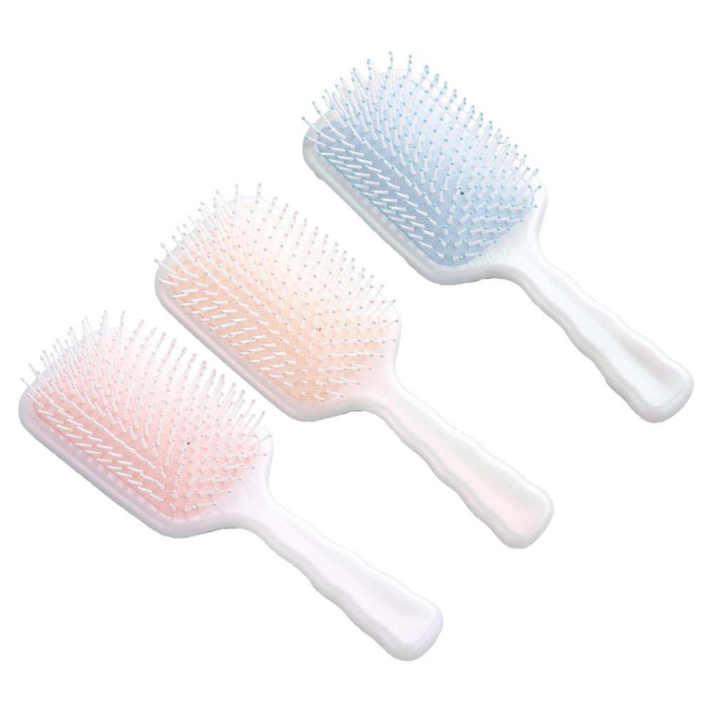 Kuber Industries Hair Brush | Flexible Bristles Brush | Hair Brush with Paddle | Straightens &amp; Detangles Hair Brush | Suitable For All Hair Types | Hair Brush Styling Hair | Set of 3 | Multi