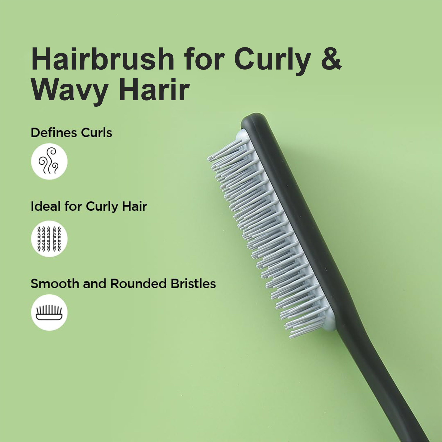 Kuber Industries Hair Brush | Flexible Bristles Brush | Hair Brush with Paddle | Straightens & Detangles Hair Brush | Suitable For All Hair Types | Small | Set of 2 | Blue & Black