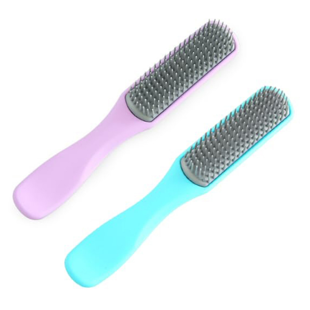 Kuber Industries Hair Brush | Flexible Bristles Brush | Hair Brush with Paddle | Straightens &amp; Detangles Hair Brush | Suitable For All Hair Types | Small | Set of 2 | Blue &amp; Purple