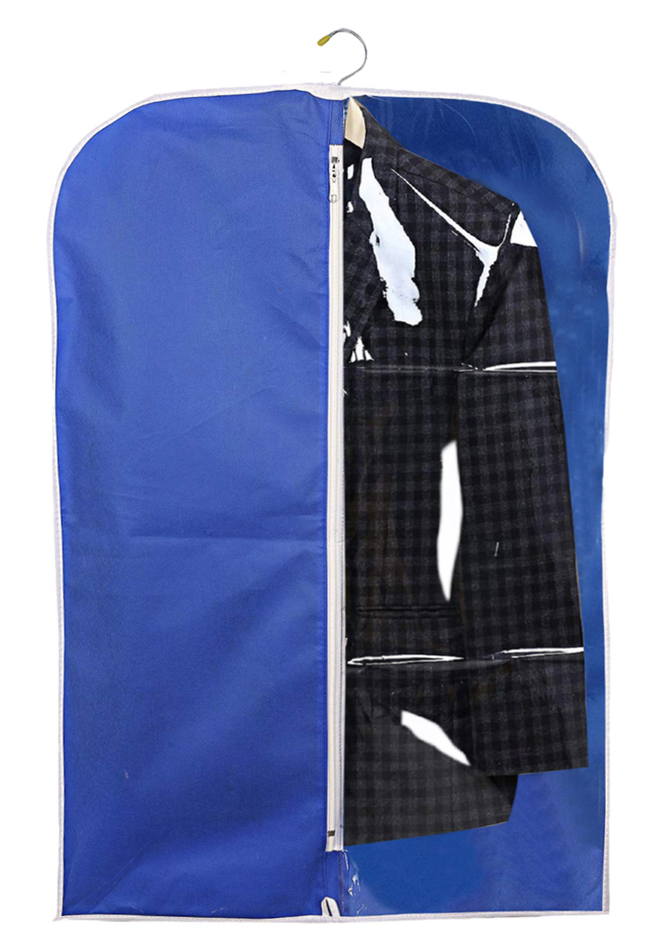 Kuber Industries Half Transparent Non Woven Men's Coat Blazer Suit Cover (Grey & Maroon & Royal Blue)  -CTKTC41509