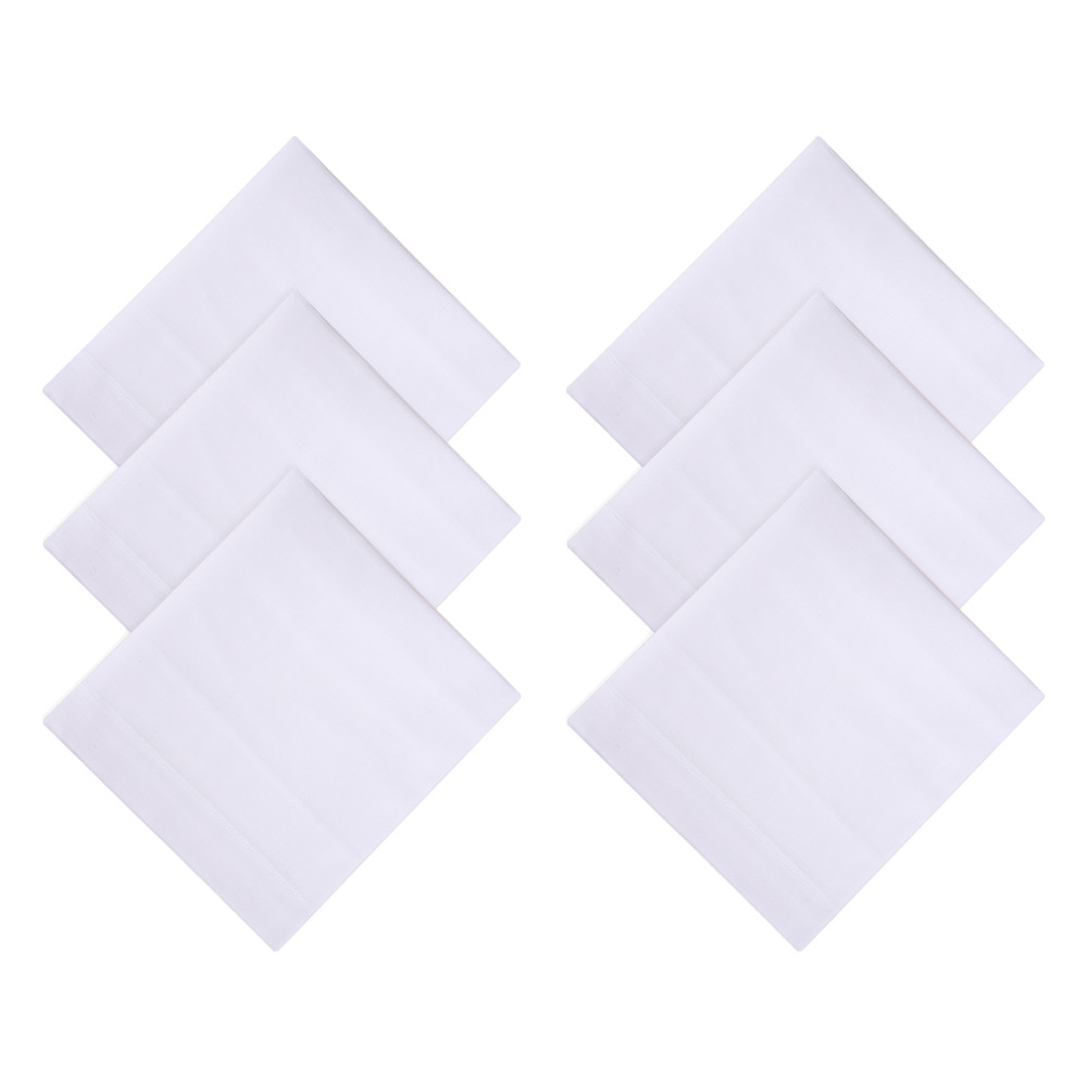 Kuber Industries Handkerchief | Premium Cotton Fabric | Handkerchief for men | Handkerchief for Boys | Men&#039;s Handkerchief Set | Plain Fox Hanky Rumal |White
