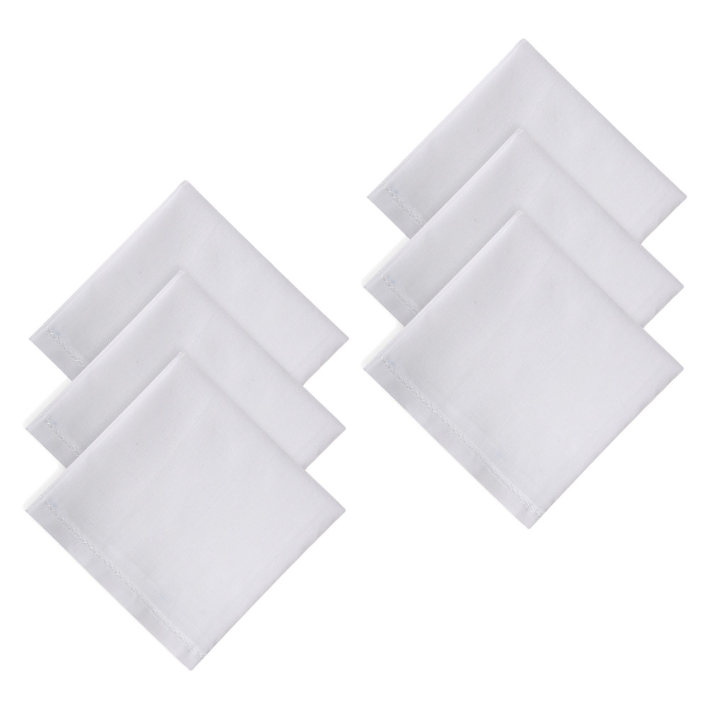 Kuber Industries Handkerchief | Premium Cotton Fabric | Handkerchief for men | Handkerchief for Boys | Men&#039;s Handkerchief Set | Plain Hanky Rumal | 4100 |White