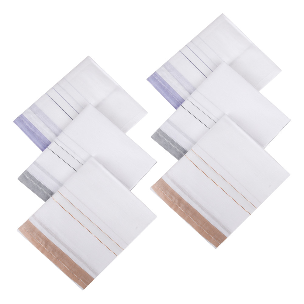 Kuber Industries Handkerchief | Premium Cotton Fabric | Handkerchief for men | Handkerchief for Boys | Men&#039;s Handkerchief Set | Fancy Border | 24025 |White