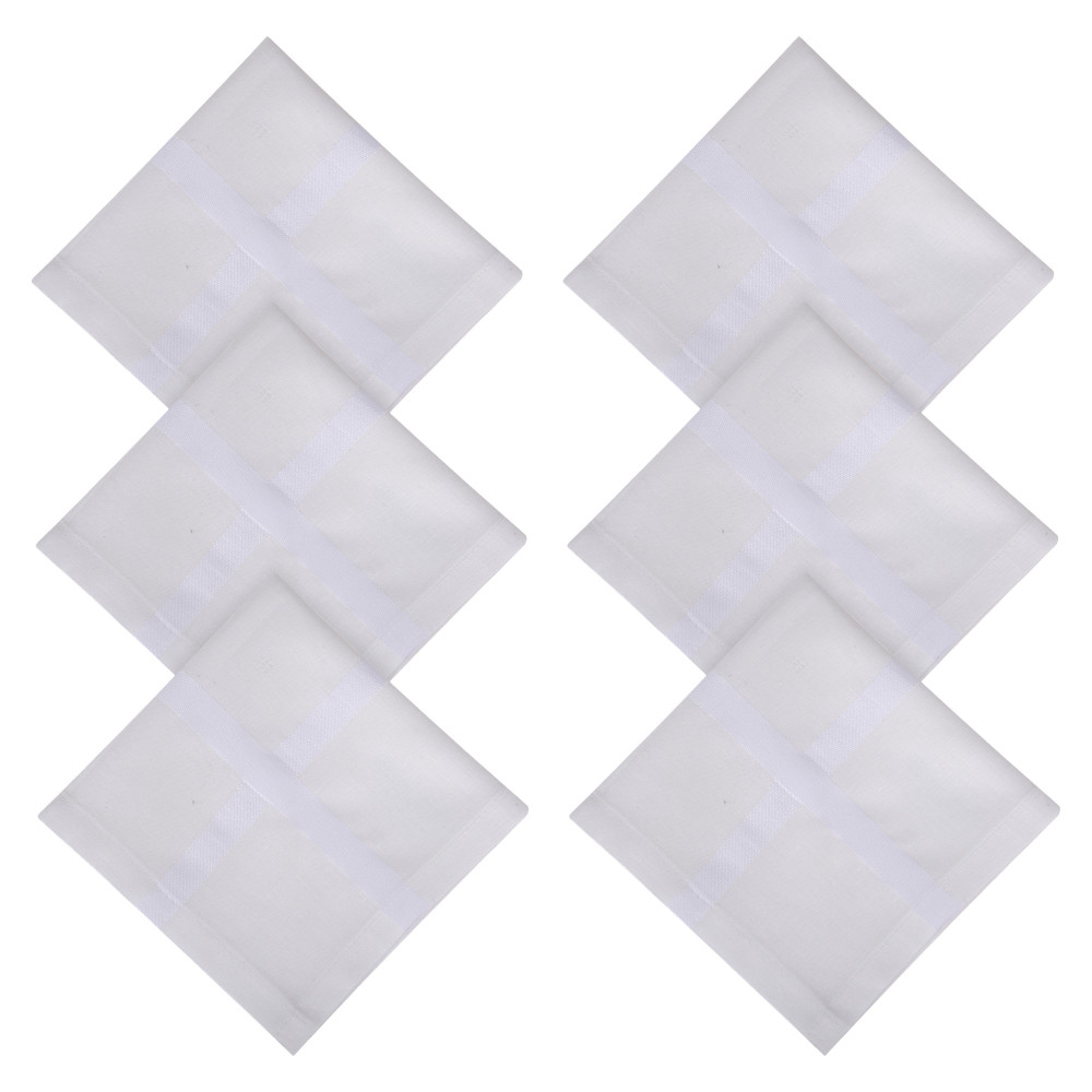 Kuber Industries Handkerchief | Premium Cotton Fabric | Handkerchief for men | Handkerchief for Boys | Men&#039;s Handkerchief Set | Plain Self Dot | 24000 |White