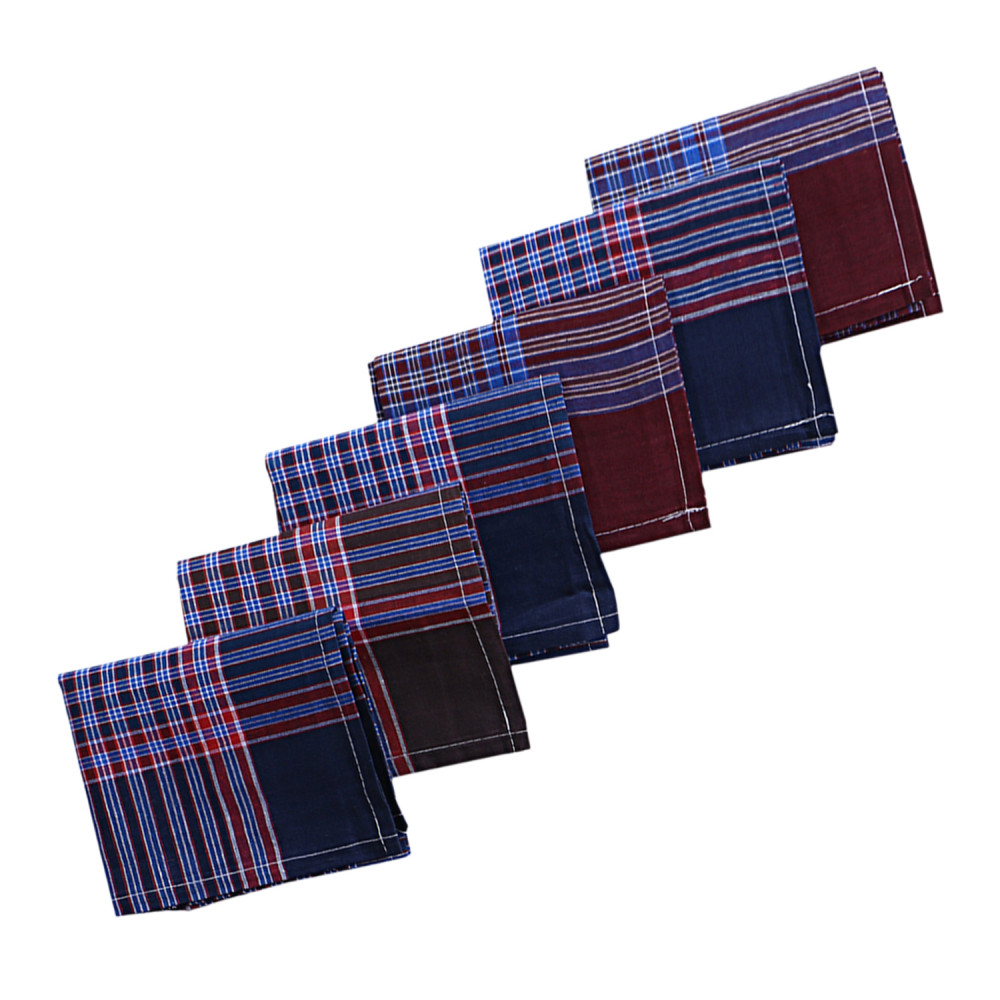 Kuber Industries Handkerchiefs|Sweat Absorbent Gingham Check Dark Colored Soft Cotton Square Hankies For Man,Boys &amp; Wicking Sweat from Hands,Face (Multicolor)