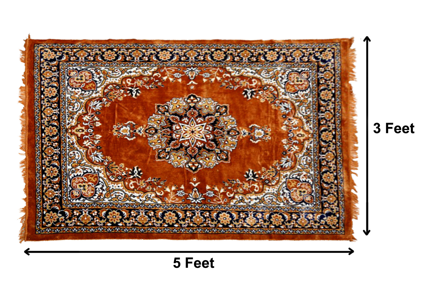 Kuber Industries Heavy Floral Design Super Soft Area Rugs Silky Smooth Carpet for Living Room Kids Room Baby Room Dormitory Home Decor - 3 x 5 Feet (Gold)-HS_38_KUBMART20959
