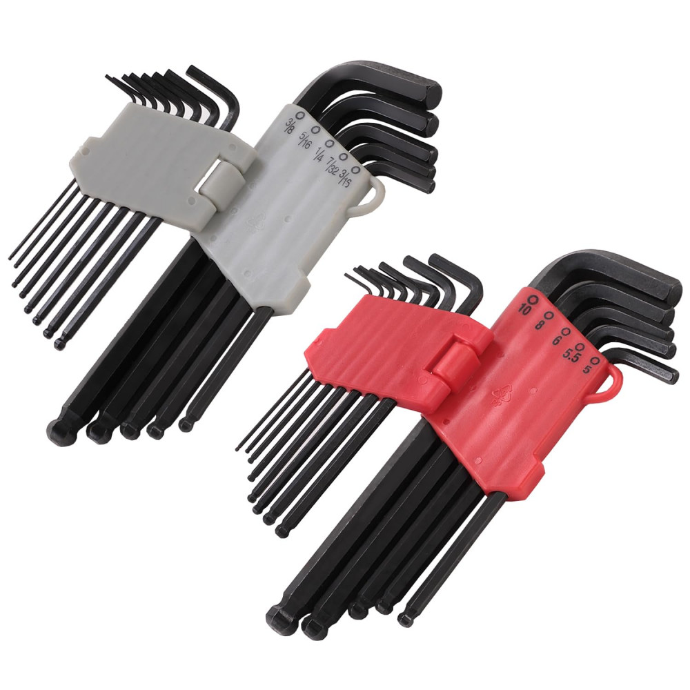 Kuber Industries Hex Key Allen Wrench Set with Ball End|Industrial Grade Allen Wrench Set|Bonus Free Strength Helping T-Handle &quot;26&quot; Piece Set (Black)
