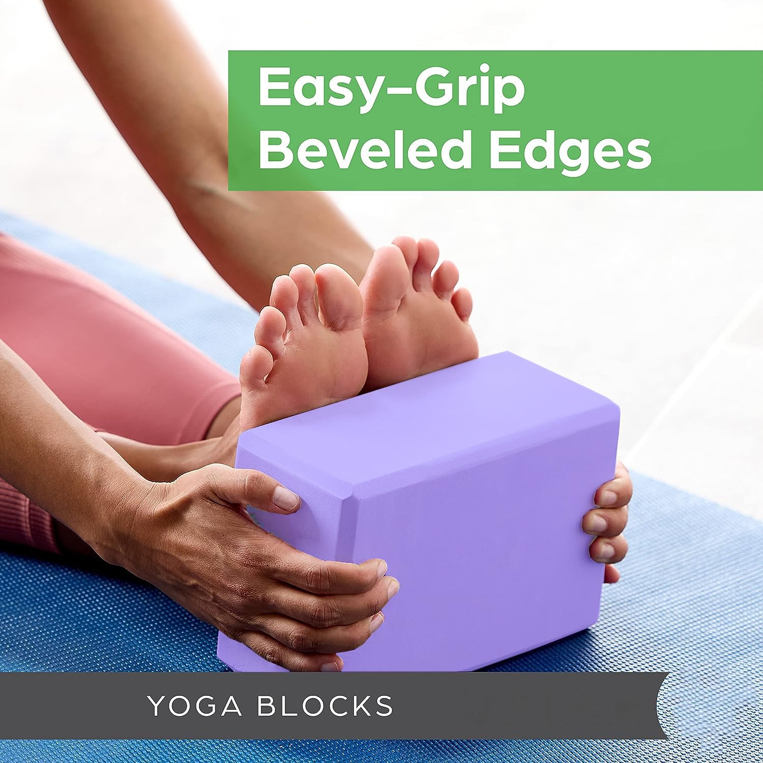Kuber Industries High-Density Yoga Block|Lightweight & Portable Yoga Brick|Improve Strength & Flexibility (Light Purple)