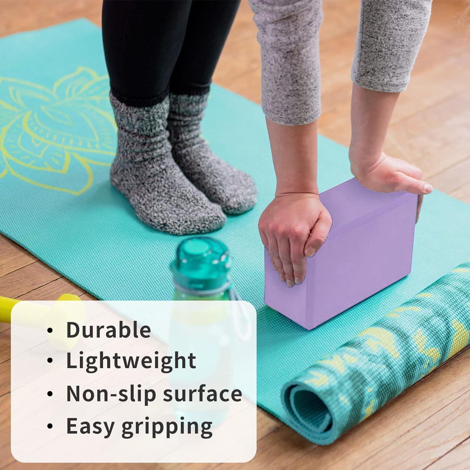 Kuber Industries High-Density Yoga Block|Lightweight & Portable Yoga Brick|Improve Strength & Flexibility (Light Purple)