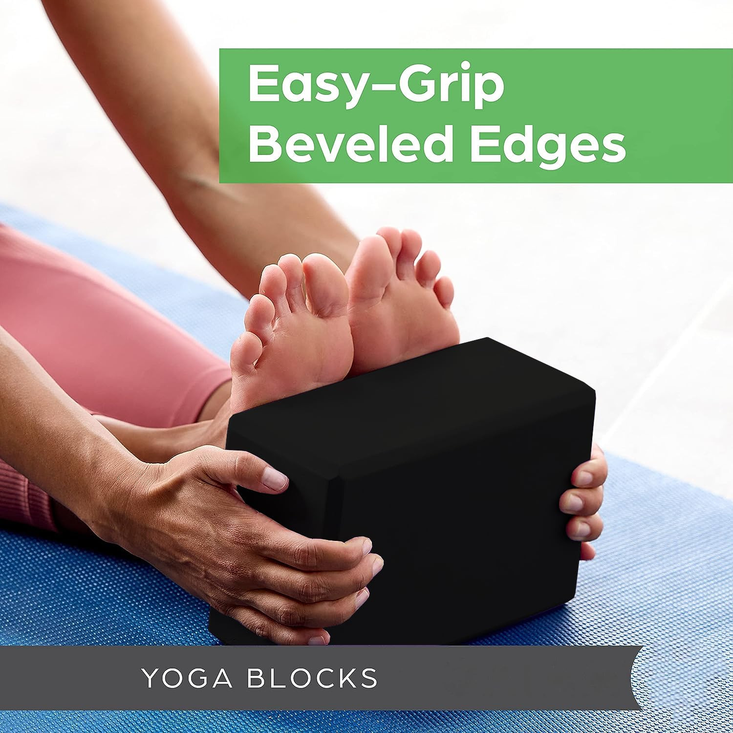 Kuber Industries High-Density Yoga Block|Lightweight & Portable Yoga Brick|Improve Strength & Flexibility (Black)