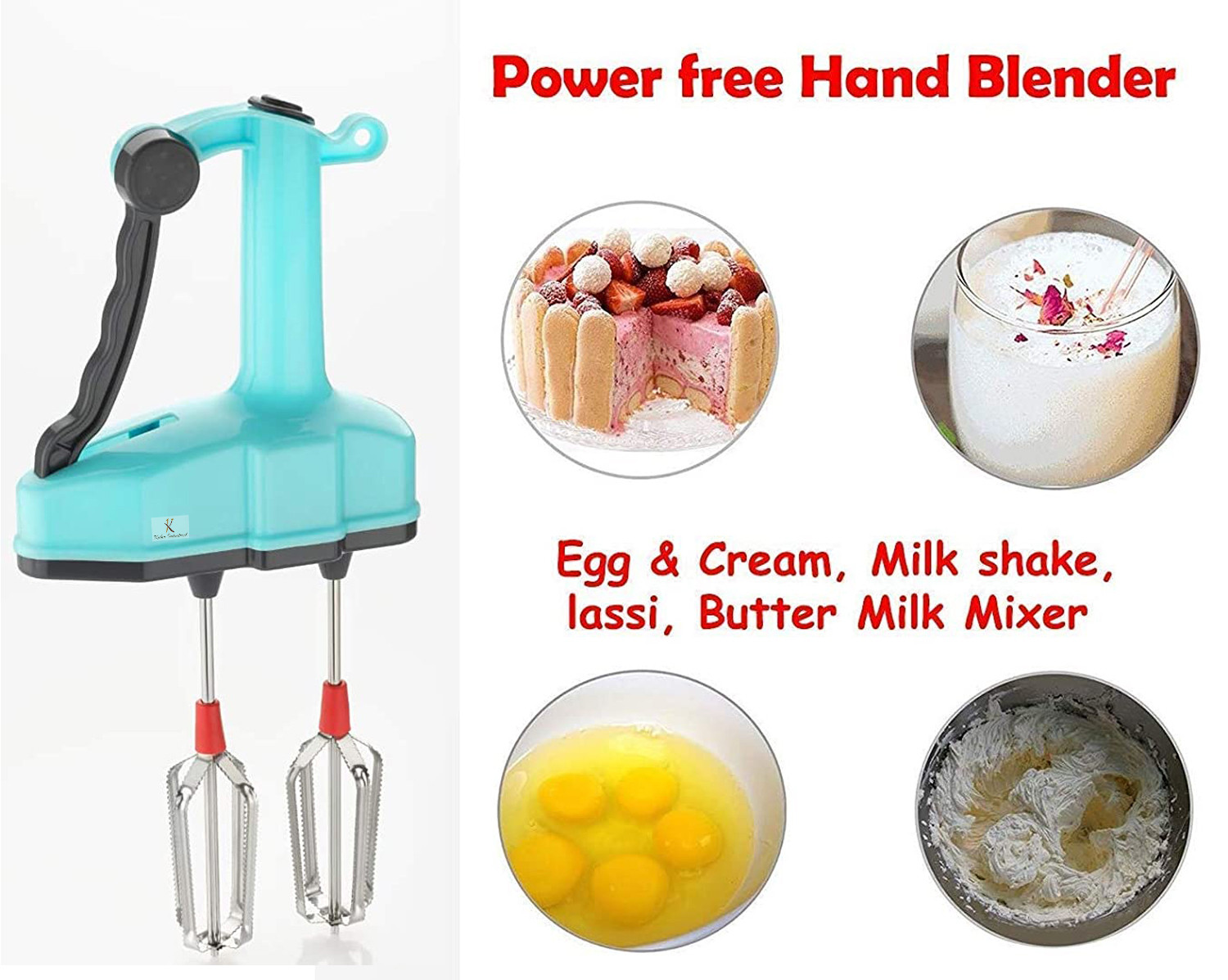 Kuber Industries Jumbo Power Free Hand Blender & Beater in Kitchen appliances with high Speed Operation in Multi Colors (Egg & Cream Beater, Milkshake, Soup, Lassi, Butter Milk Maker)-KUBMRT11693