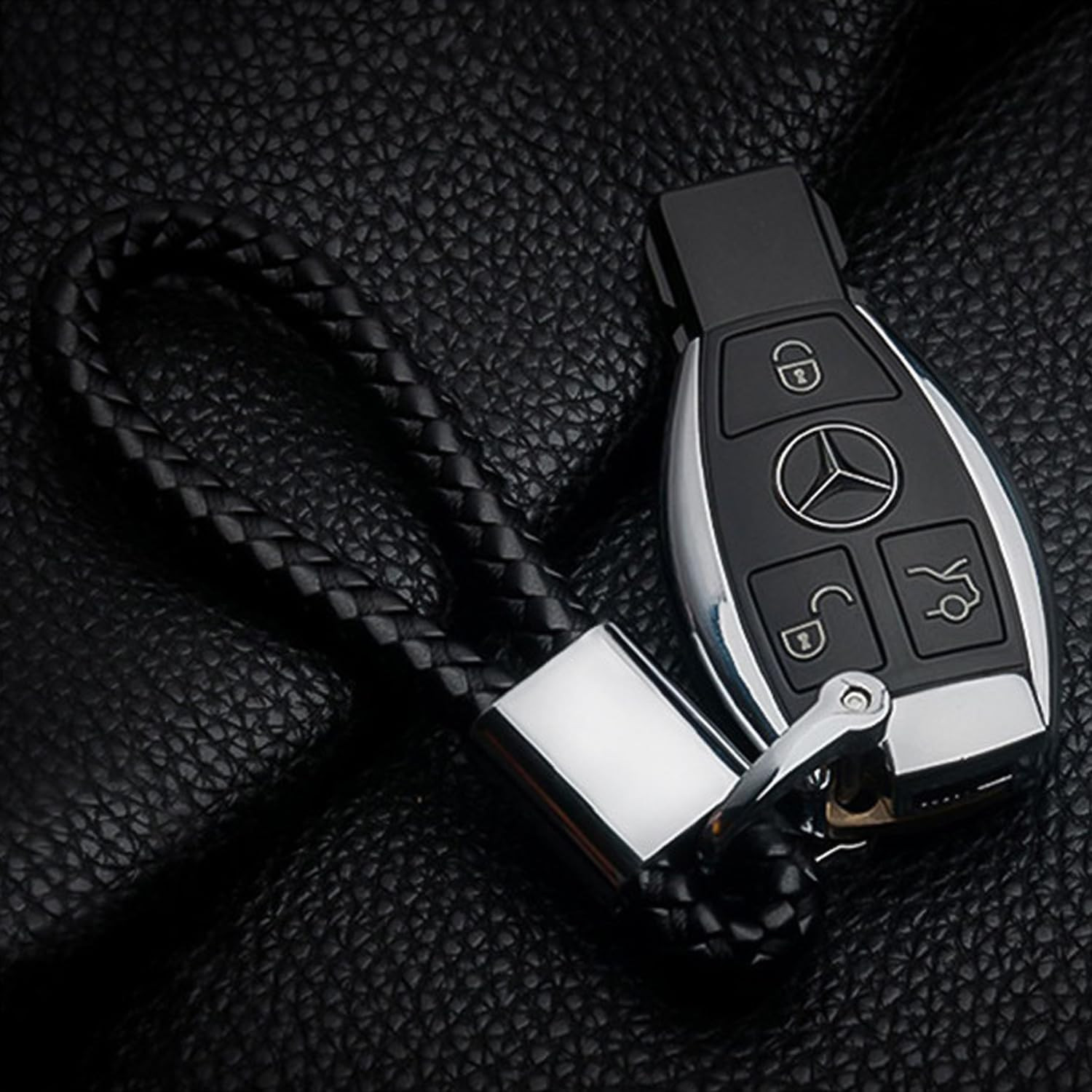 Kuber Industries Keychain/Keyring/Key Tag|Car Key Clip, Key Holder, Key Organizer|Pack of 2| (Black)
