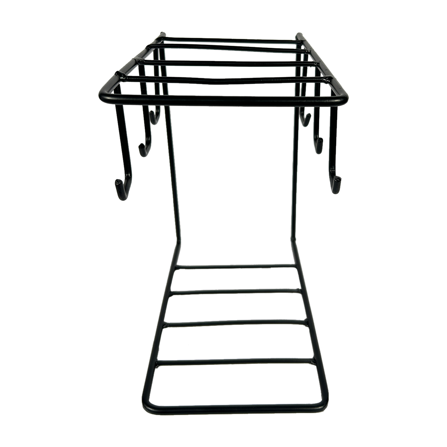 Kuber Industries Kitchen Stand | Cup & Plate Stand For Kitchen | Coffee And Tea Mug Holder | Plate Stand for Kitchen with 6 Hooks | Organizer for Kitchen | Stand Hanger | Black