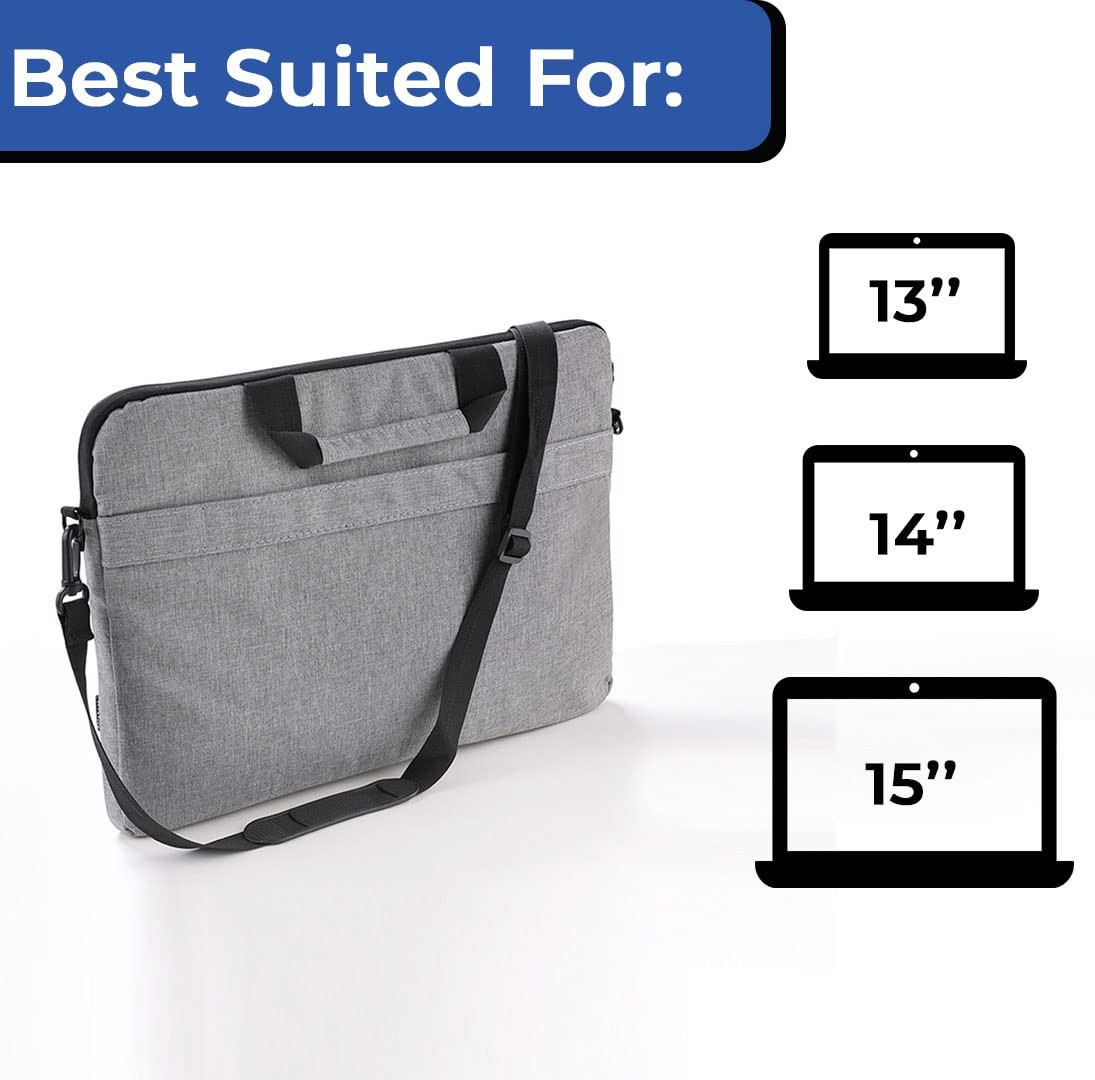 Kuber Industries Laptop Bag|Oxford Foam Padded Compartment|Detachable Strap Shoulder Bag|Laptop Bag For Men & Women|Compatible With 13â€,14â€,15â€ Devices|Grey