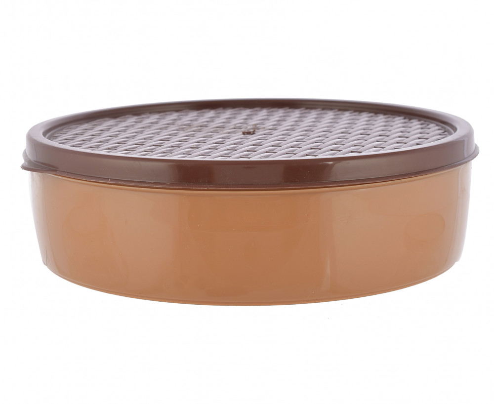 Kuber Industries Large Plastic Masala Box With 6 Containers &amp; 1 Spoon (Light Brown)-HS43KUBMART25901