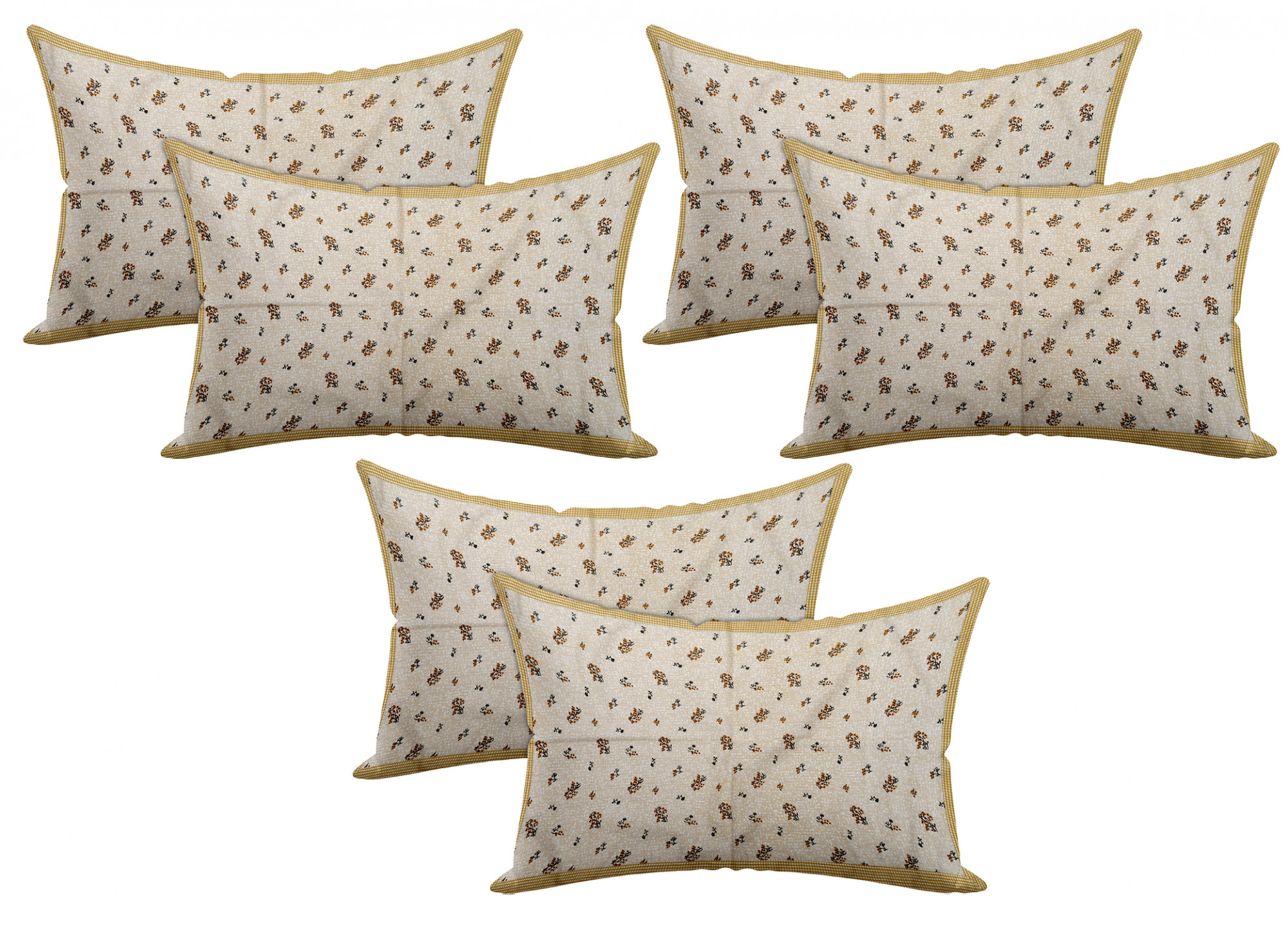 Kuber Industries Leaf Design Premium Cotton Pillow Covers, 18 x 28 inch,(Cream)