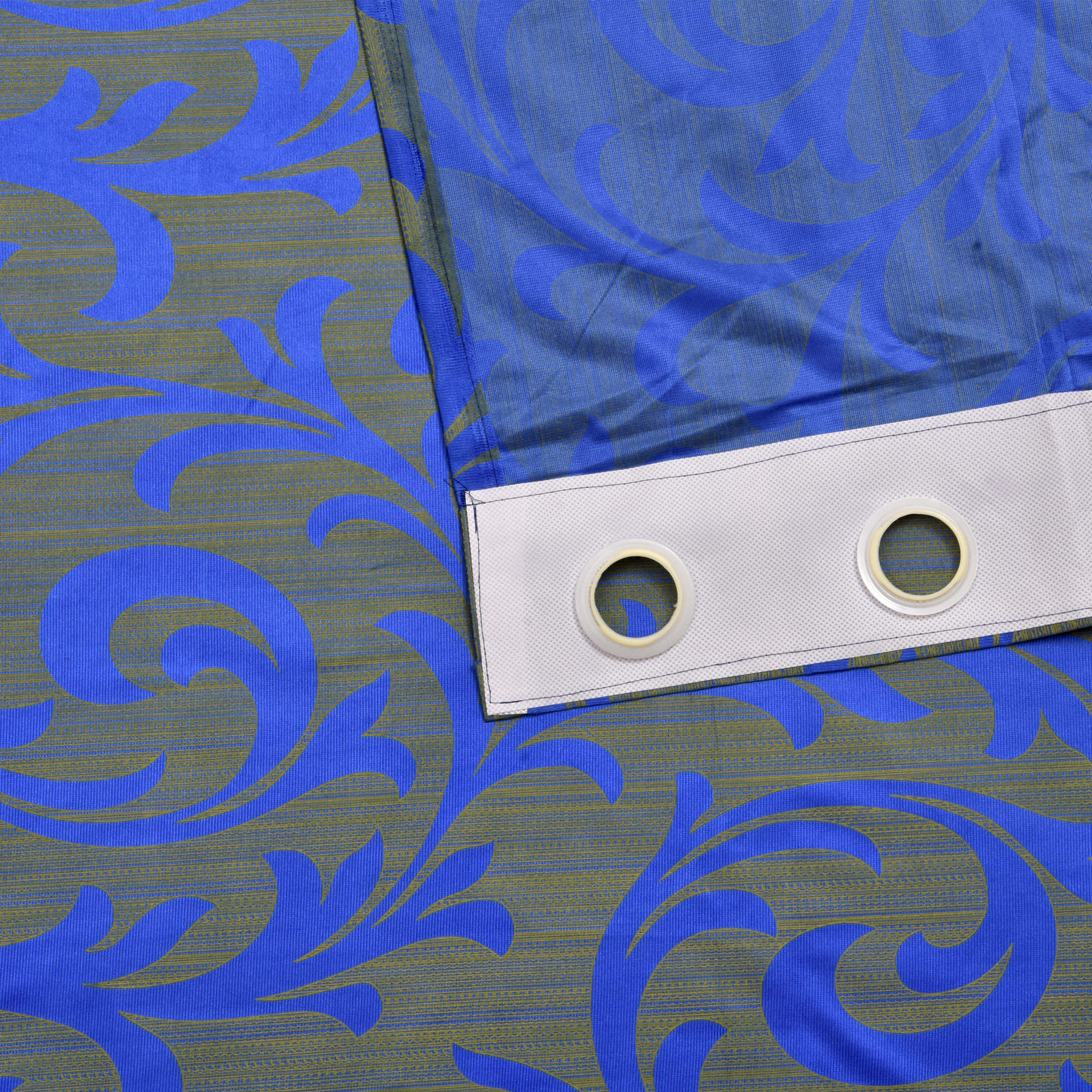 Kuber Industries Leaf Print Room Darkening Door Curtain, 7 Feet (Blue)