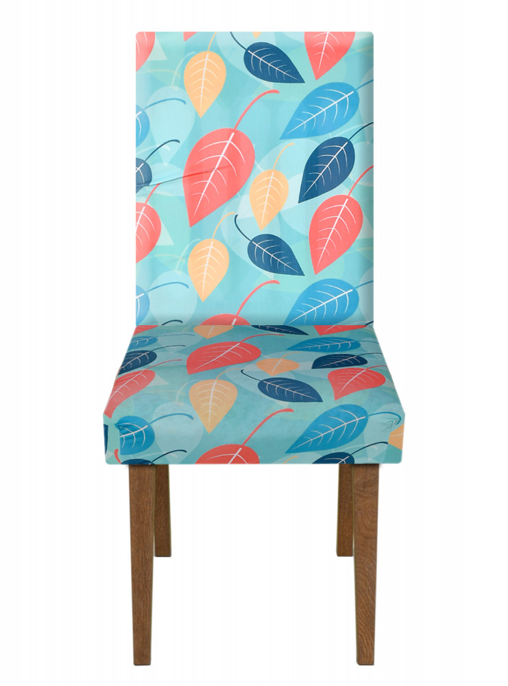Kuber Industries Leaf Printed Elastic Stretchable Polyster Chair Cover For Home, Office, Hotels, Wedding Banquet (Multicolor)