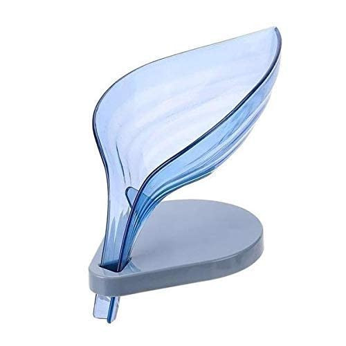 Kuber Industries Leaf Shaped Soap Dish Holder|Self Draining Soap Dish Suction Holder|Soap Tray/Holder/Case for Shower, Bathroom, Kitchen I Designer Soap Tray
