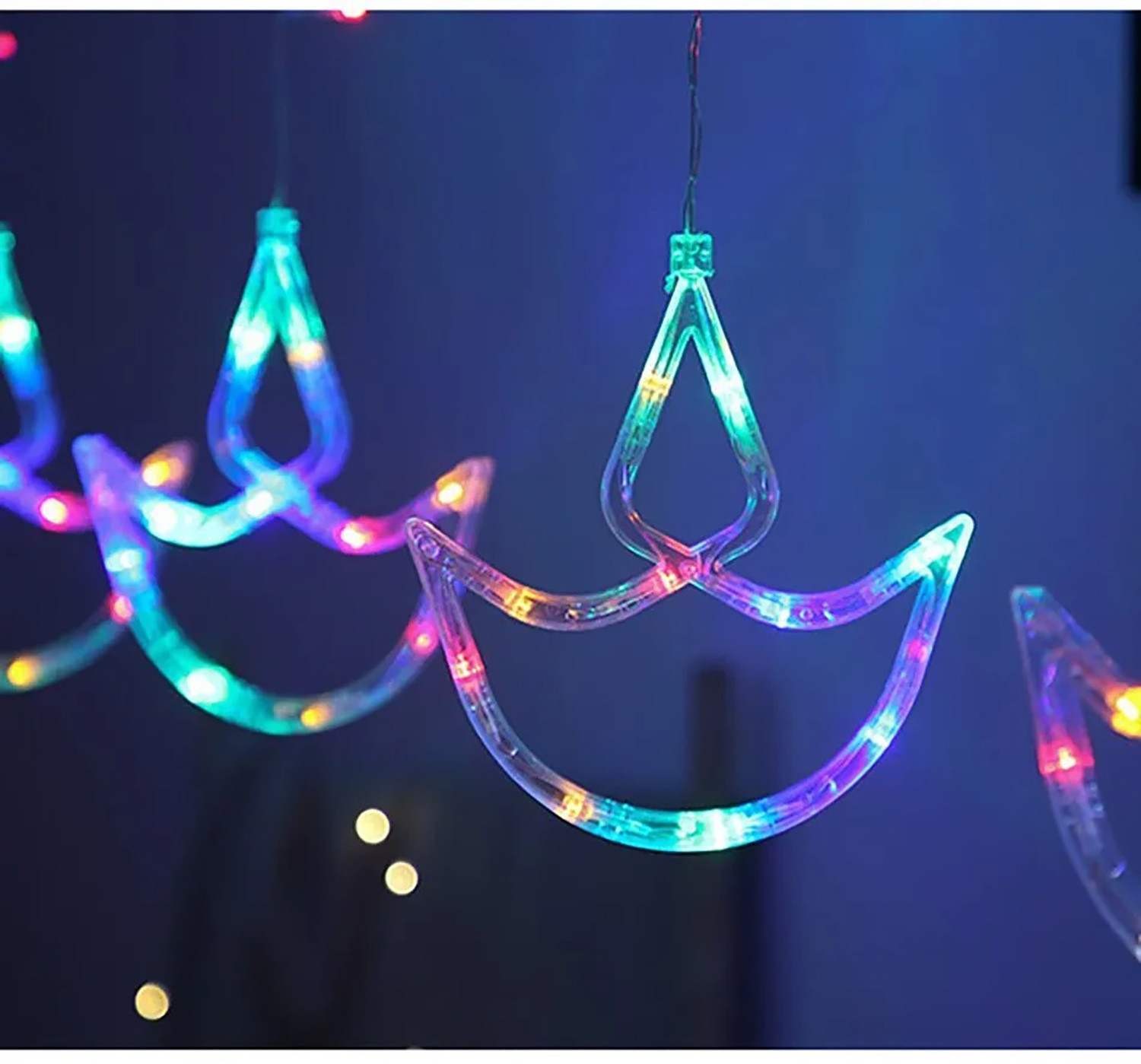 Kuber Industries LED String Light | 5 Big & 5 Small Diya LED String Lights | Light for Christmas | Light for Weddings | Star Light | Lights for Home Decoration | Multi