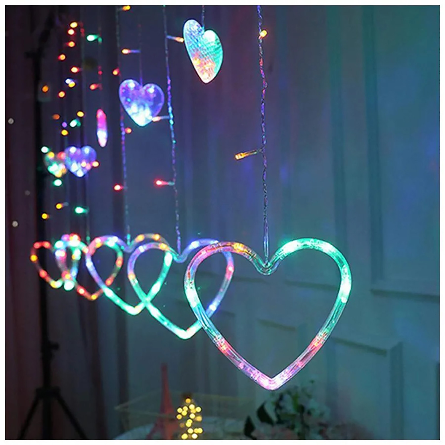 Kuber Industries LED String Light | 5 Heart & 5 Star LED String Lights | Light for Christmas | Light for Weddings | Star Light | Lights for Home Decoration | Multi