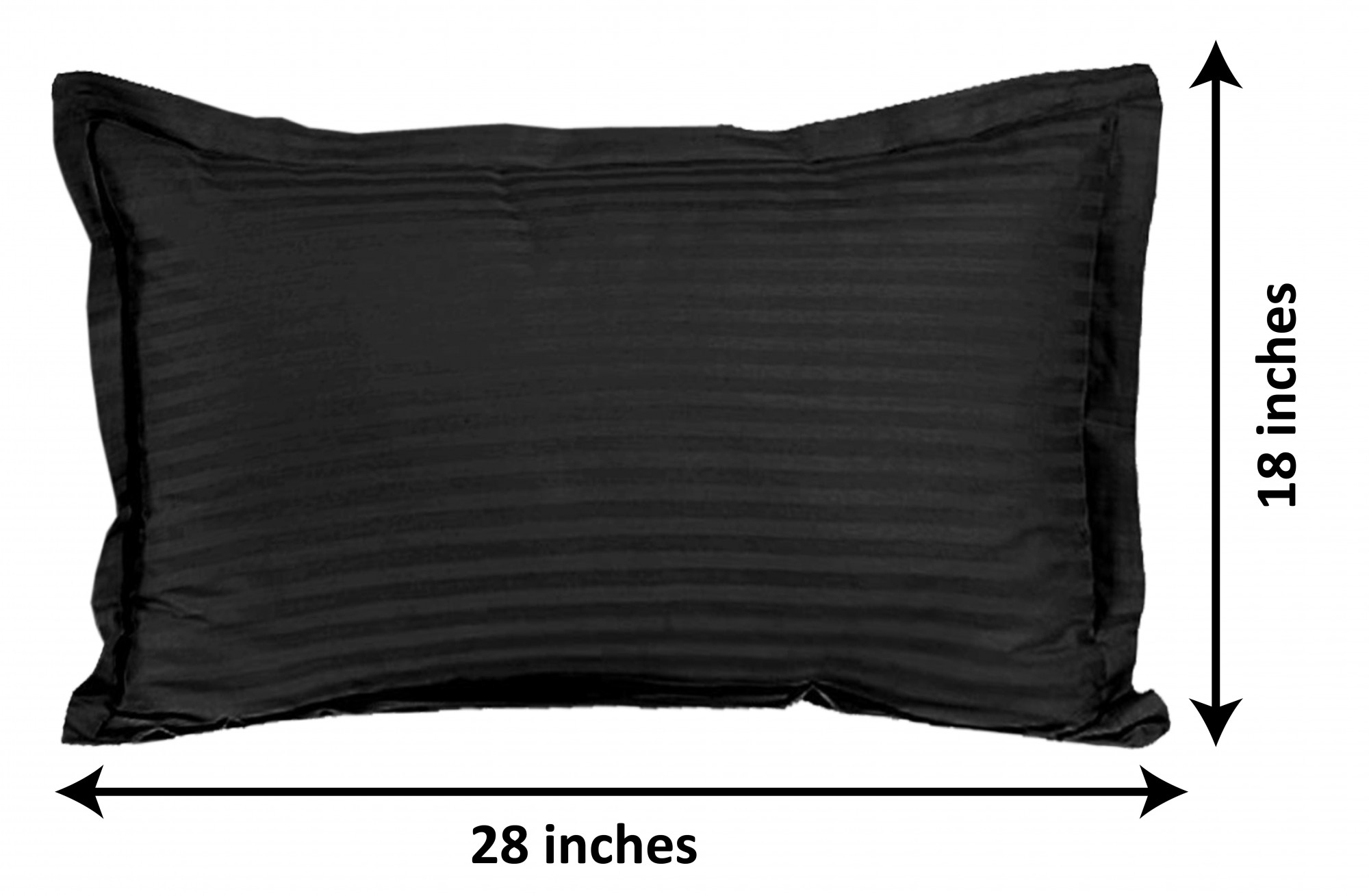 Kuber Industries Lining Design Breathable & Soft Cotton Pillow Cover/Protector/Case- 18x28 Inch,(Black)-HS43KUBMART26773