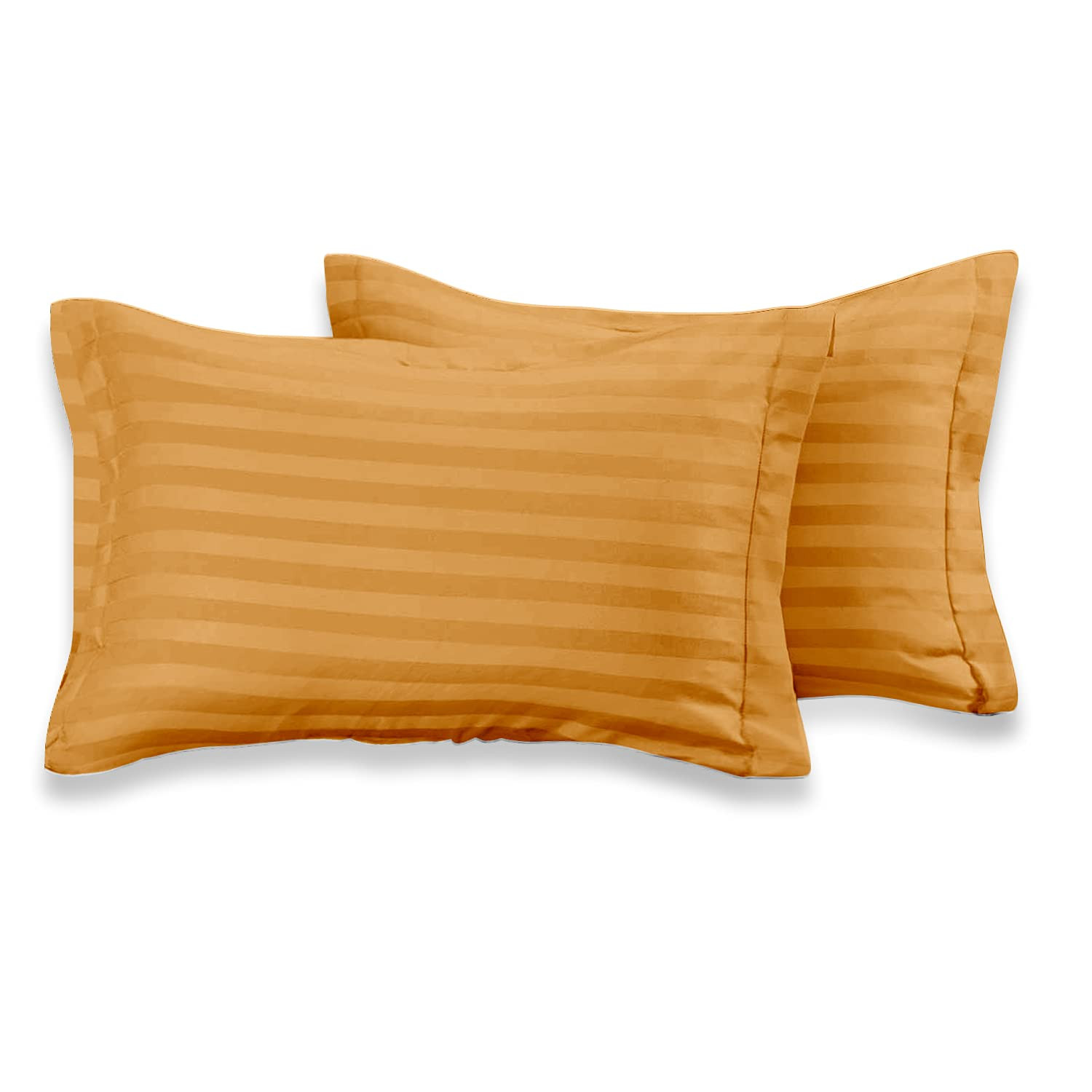 Kuber Industries Lining Design Breathable & Soft Cotton Pillow Cover/Protector/Case- 18x28 Inch,(Coffee)-HS43KUBMART26761