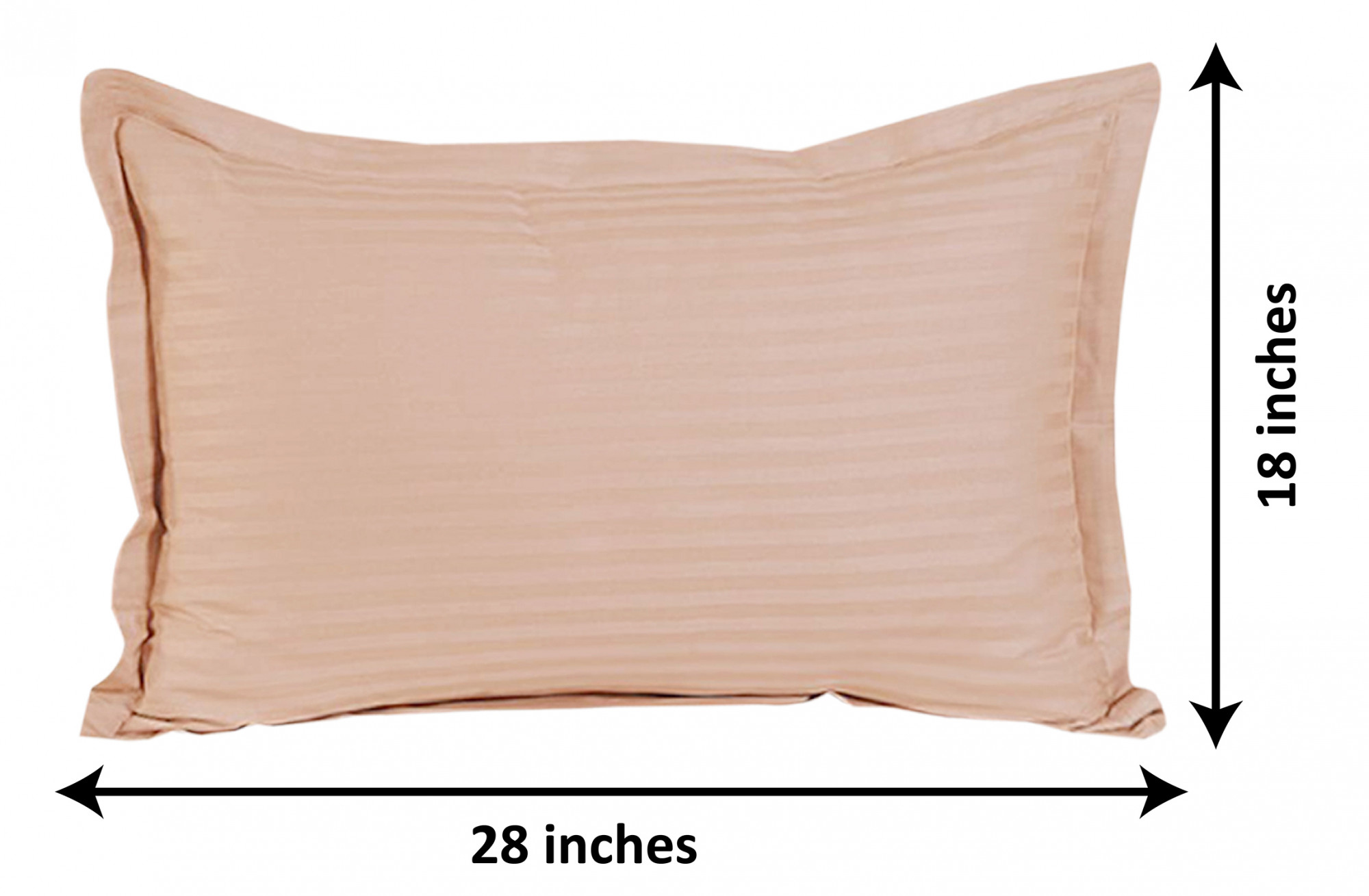 Kuber Industries Lining Design Breathable & Soft Cotton Pillow Cover/Protector/Case- 18x28 Inch,(Peach)-HS43KUBMART26767
