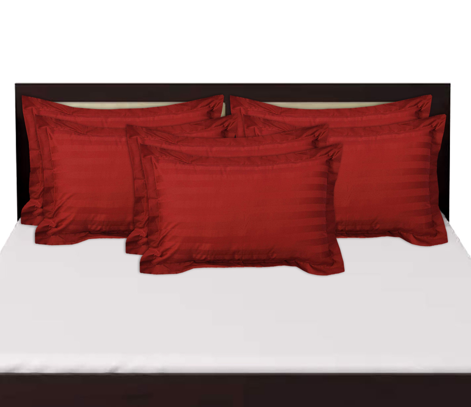 Kuber Industries Lining Design Breathable & Soft Cotton Pillow Cover/Protector/Case- 18x28 Inch,(Red)-HS43KUBMART26785