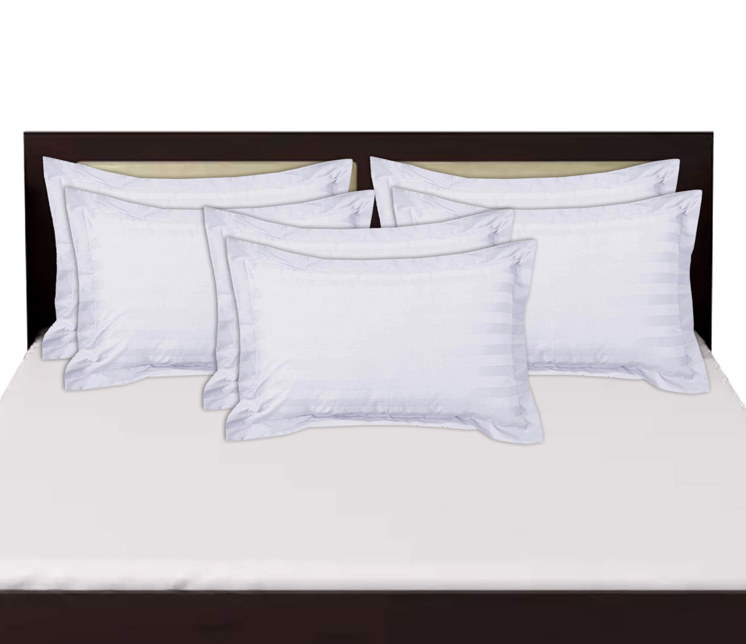 Kuber Industries Lining Design Breathable & Soft Cotton Pillow Cover/Protector/Case- 18x28 Inch,(White)-HS43KUBMART26779