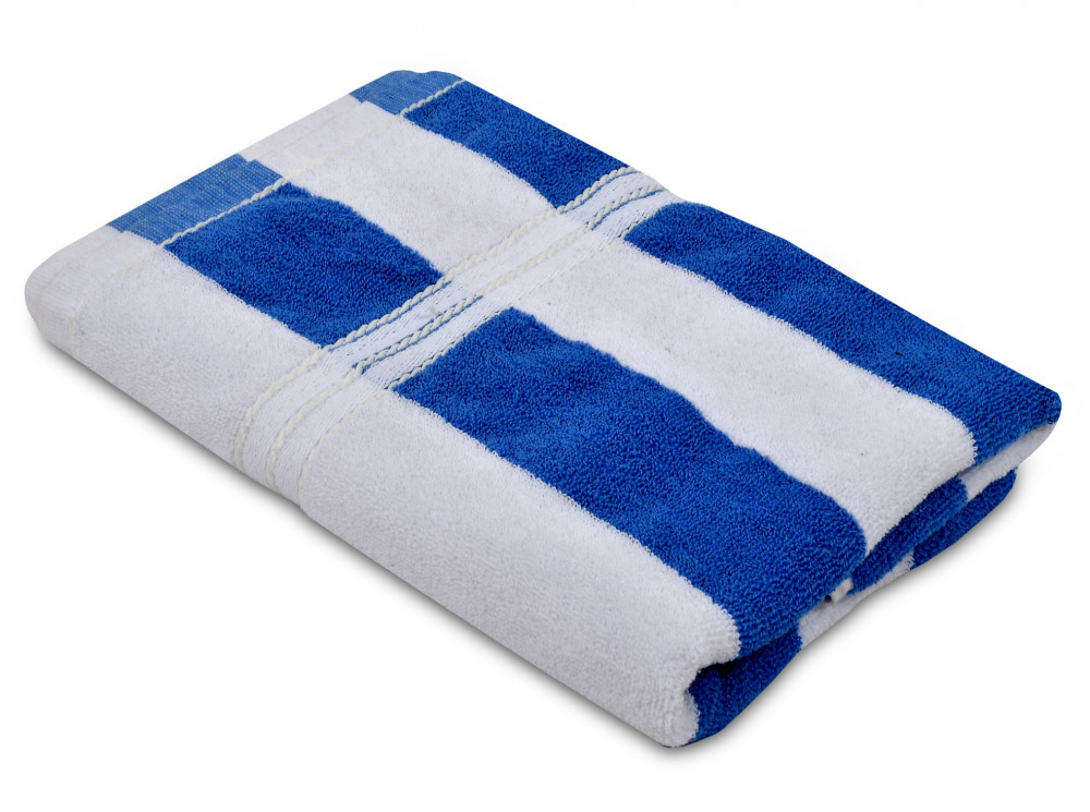 Kuber Industries Lining Design Soft Cotton Bath Towel, 30&quot;x60&quot;(Blue &amp; White)
