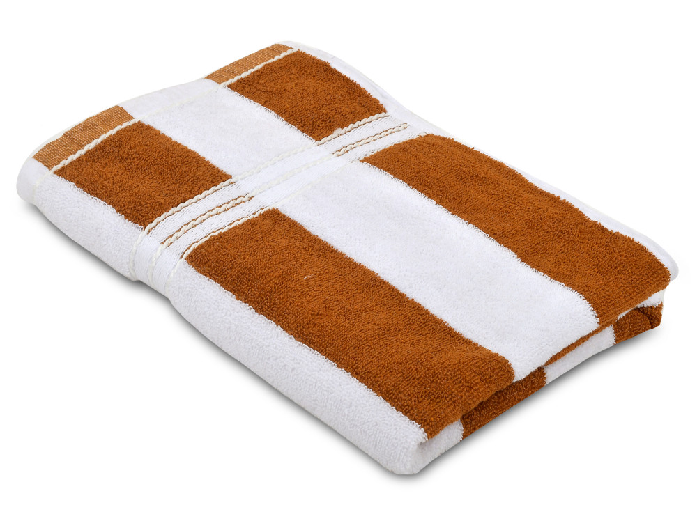 Kuber Industries Lining Design Soft Cotton Bath Towel, 30&quot;x60&quot;(Brown &amp; White)